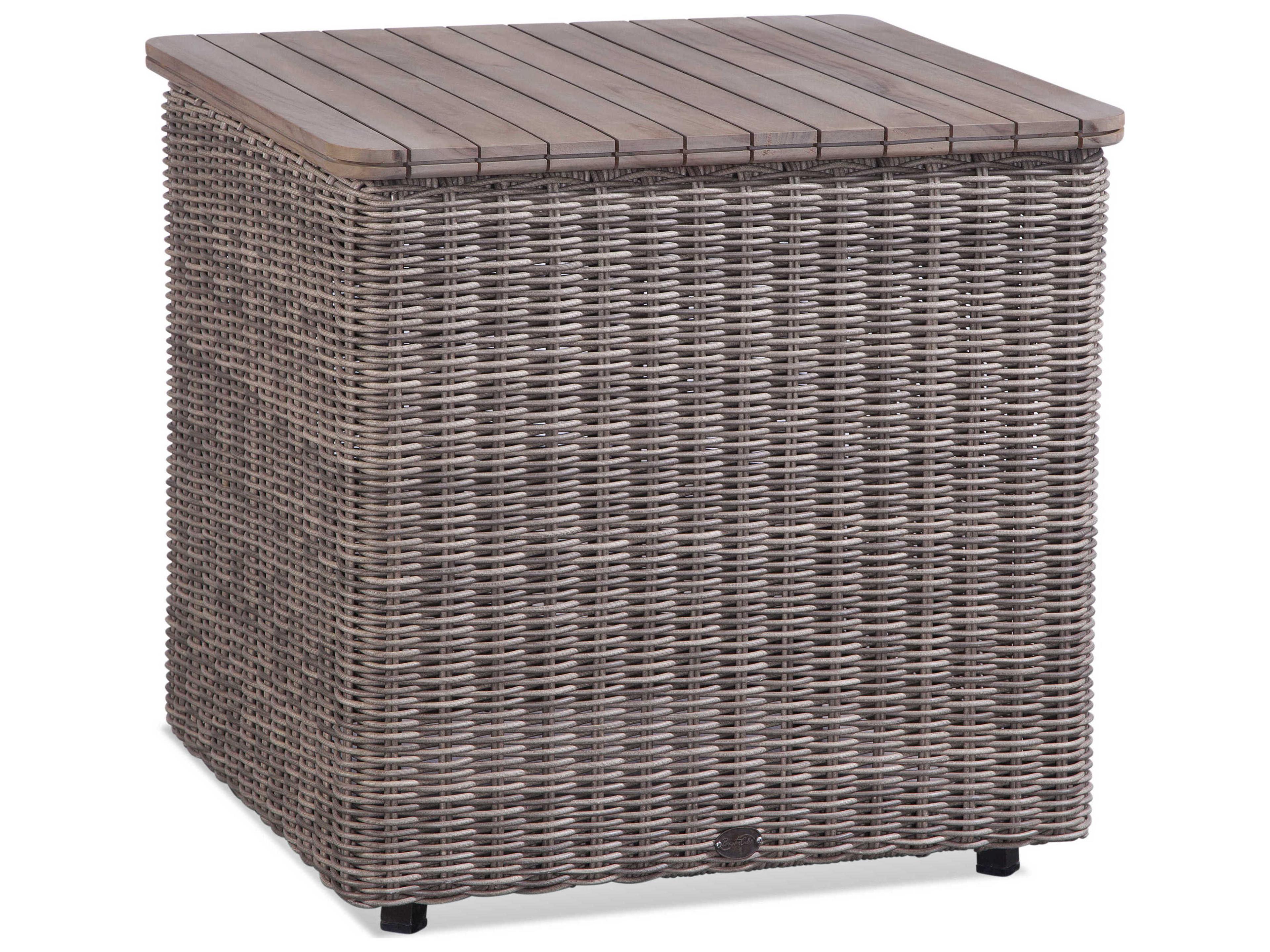 Braxton Culler Outdoor Paradise Bay Driftwood Aluminum Polypropylene Teak Rectangular End Table