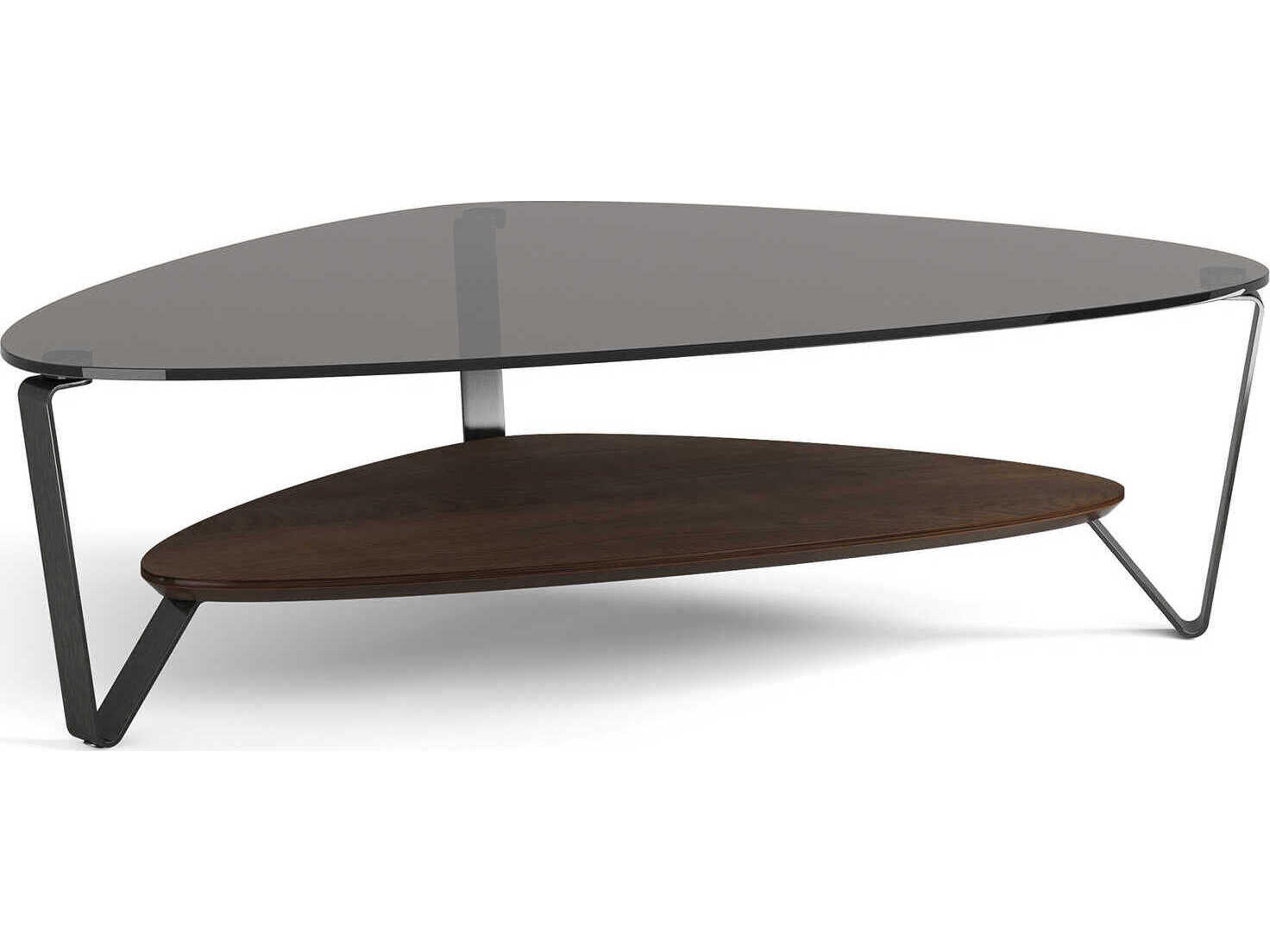 BDI Dino Glass Brushed Carbon Toasted Oak Coffee Table