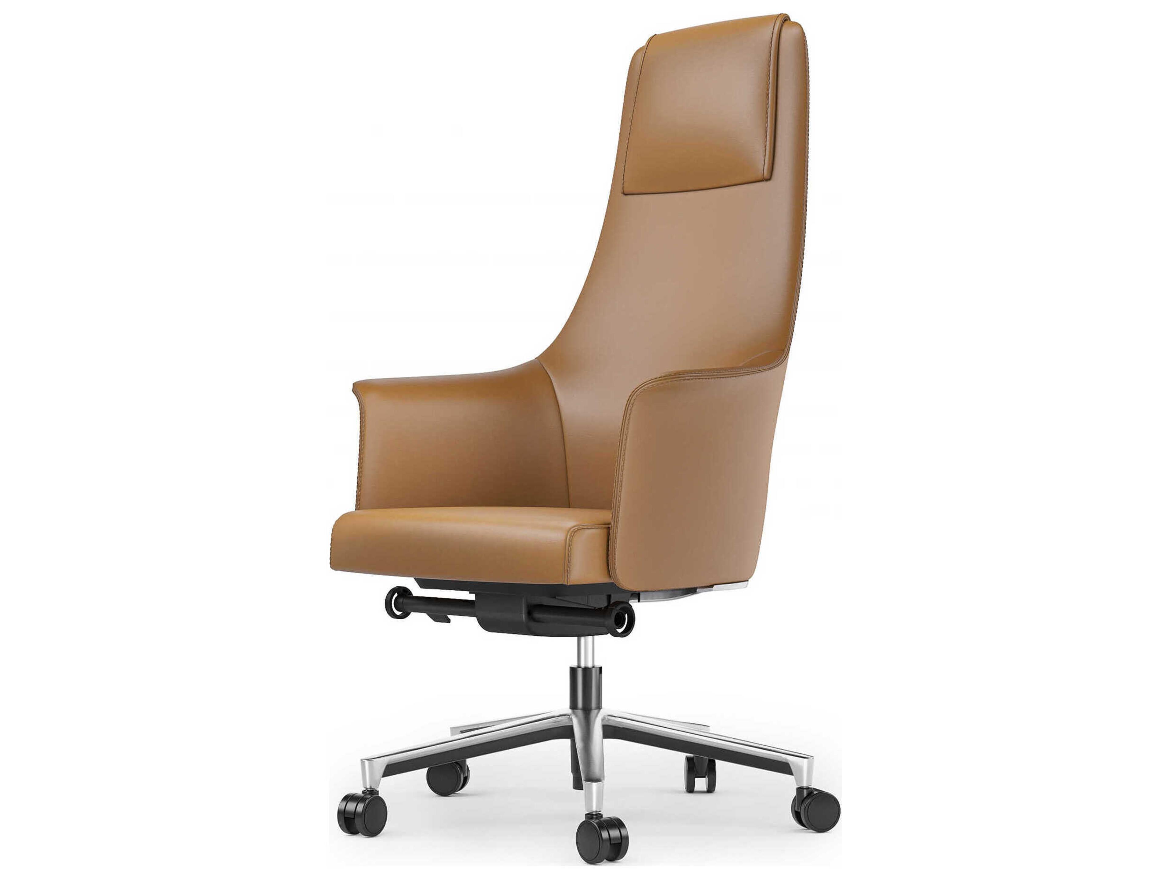 BDI Bolo Brown Leather Adjustable Swivel Executive Desk Chair