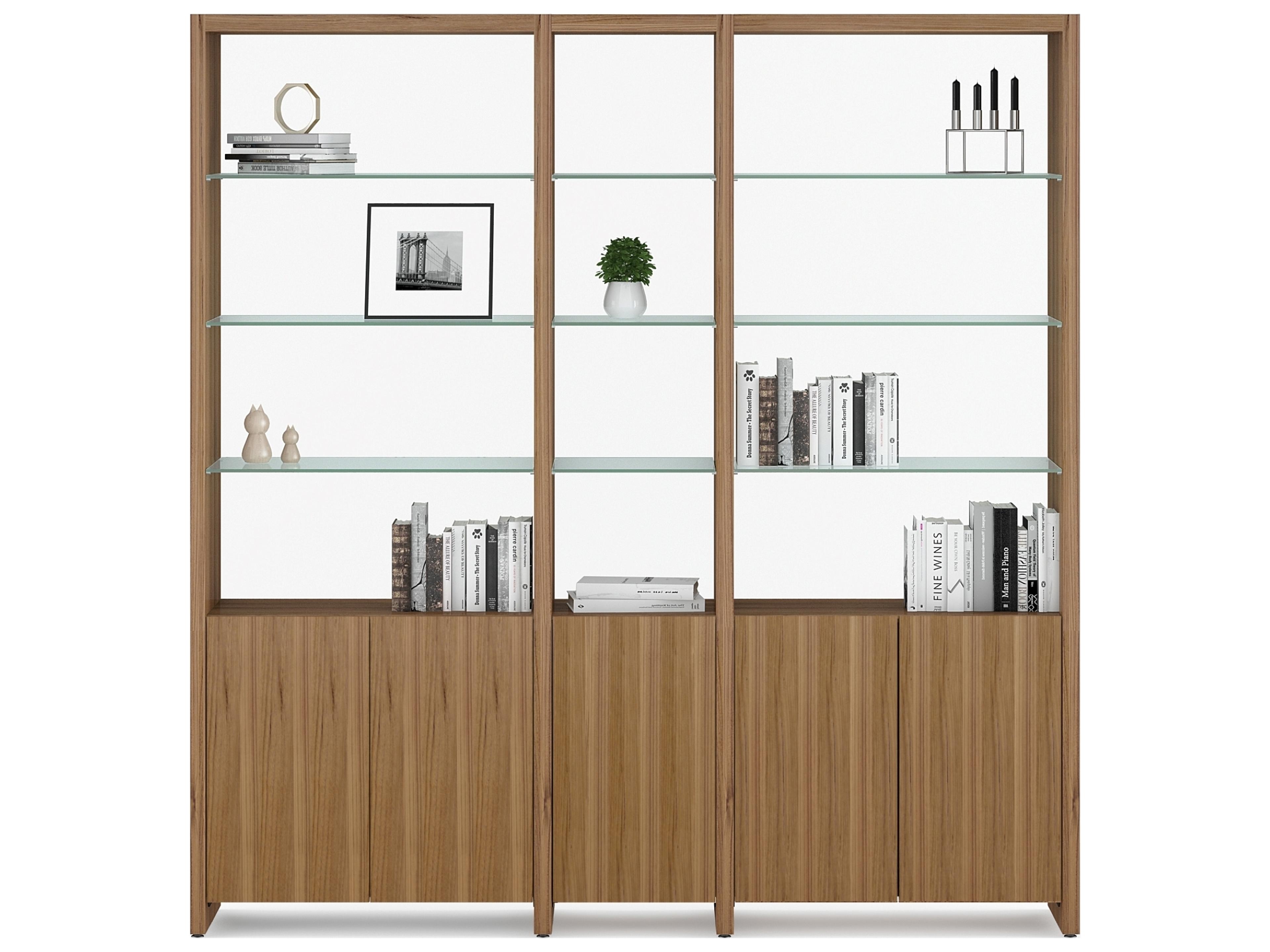 BDI Linea Natural Walnut Clear Bookcase
