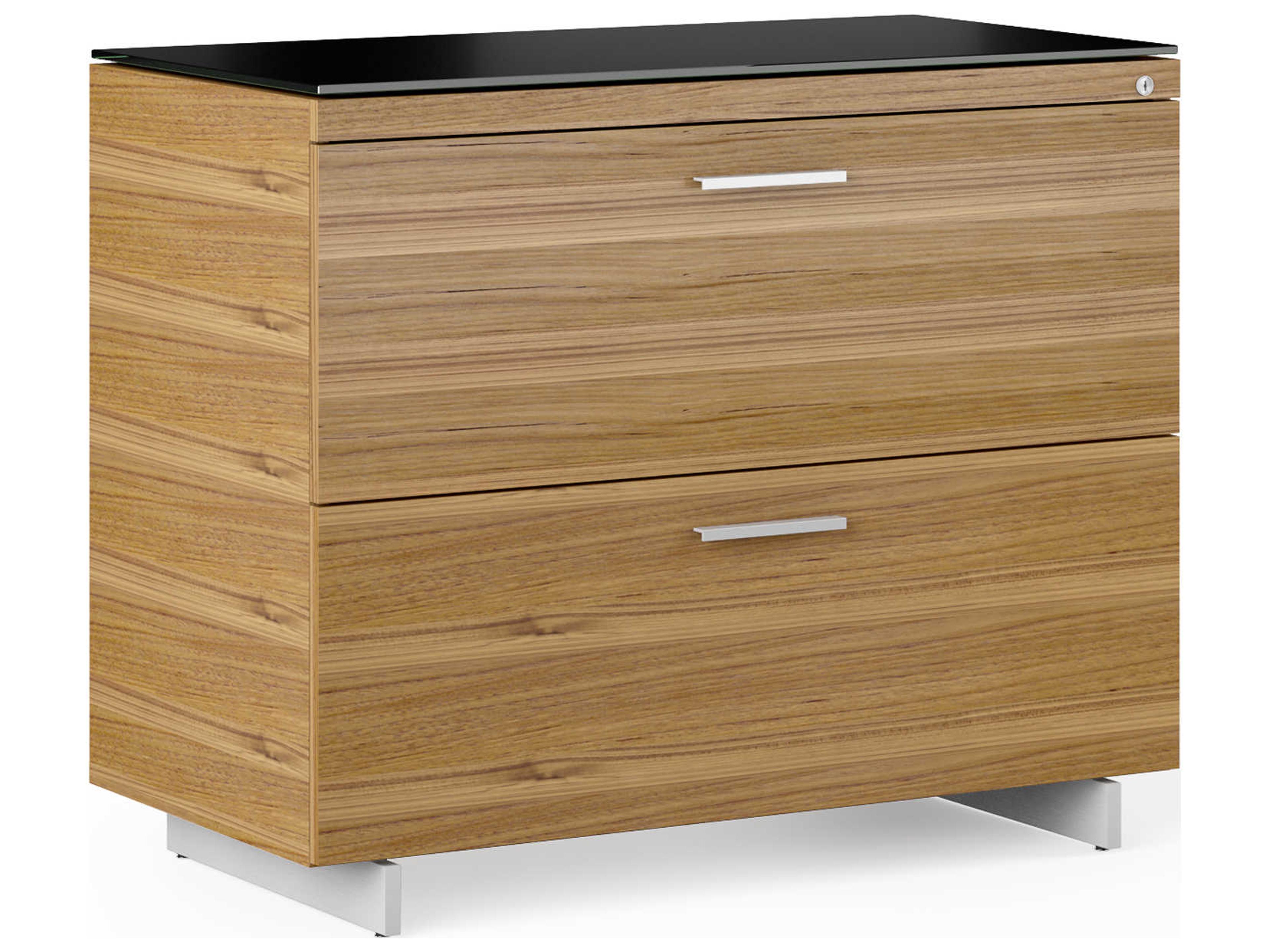 BDI Sequel Black Natural Walnut Satin Nickel File Cabinet