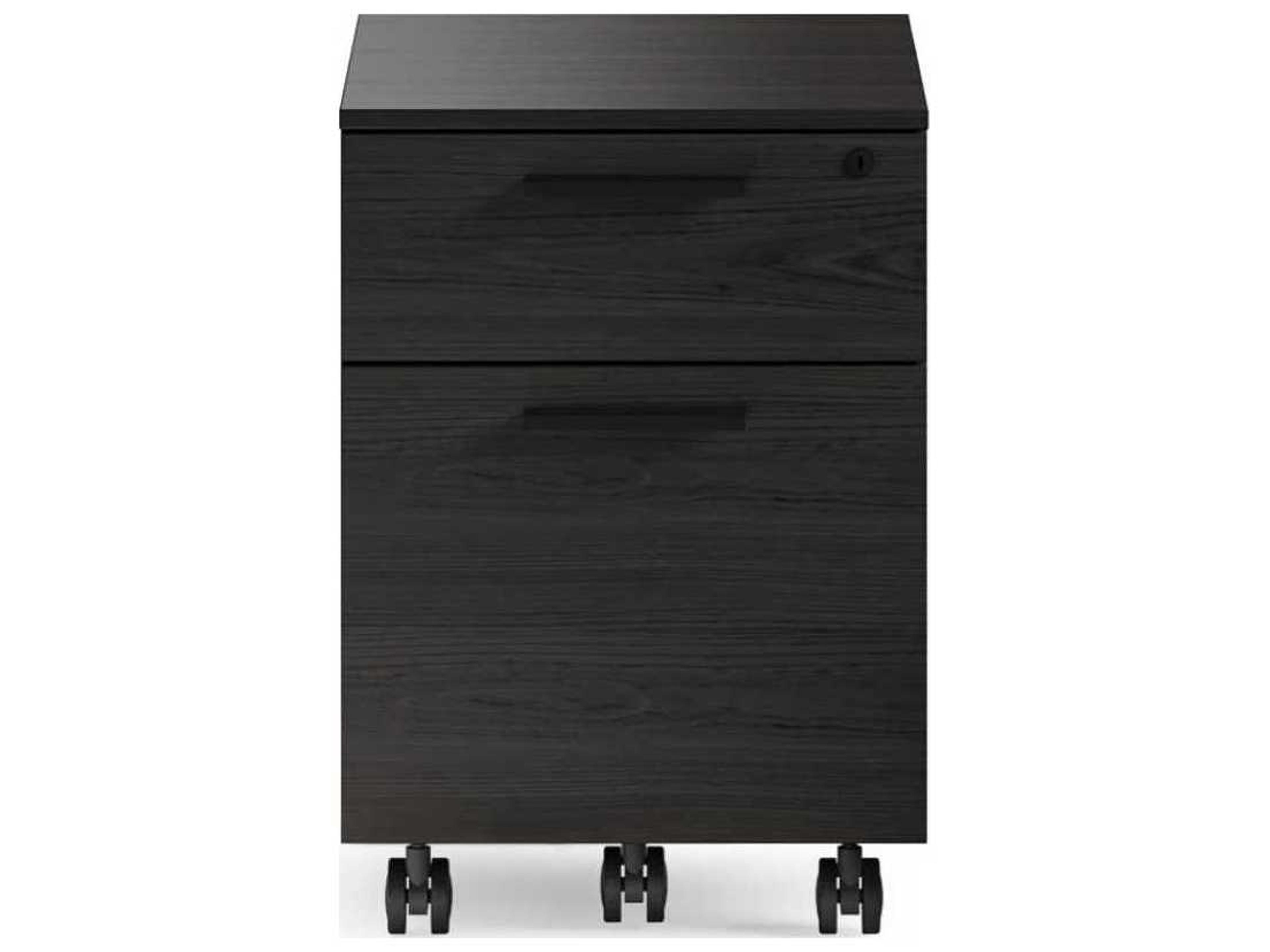BDI Linea Office Charcoal Stained Ash File Cabinet