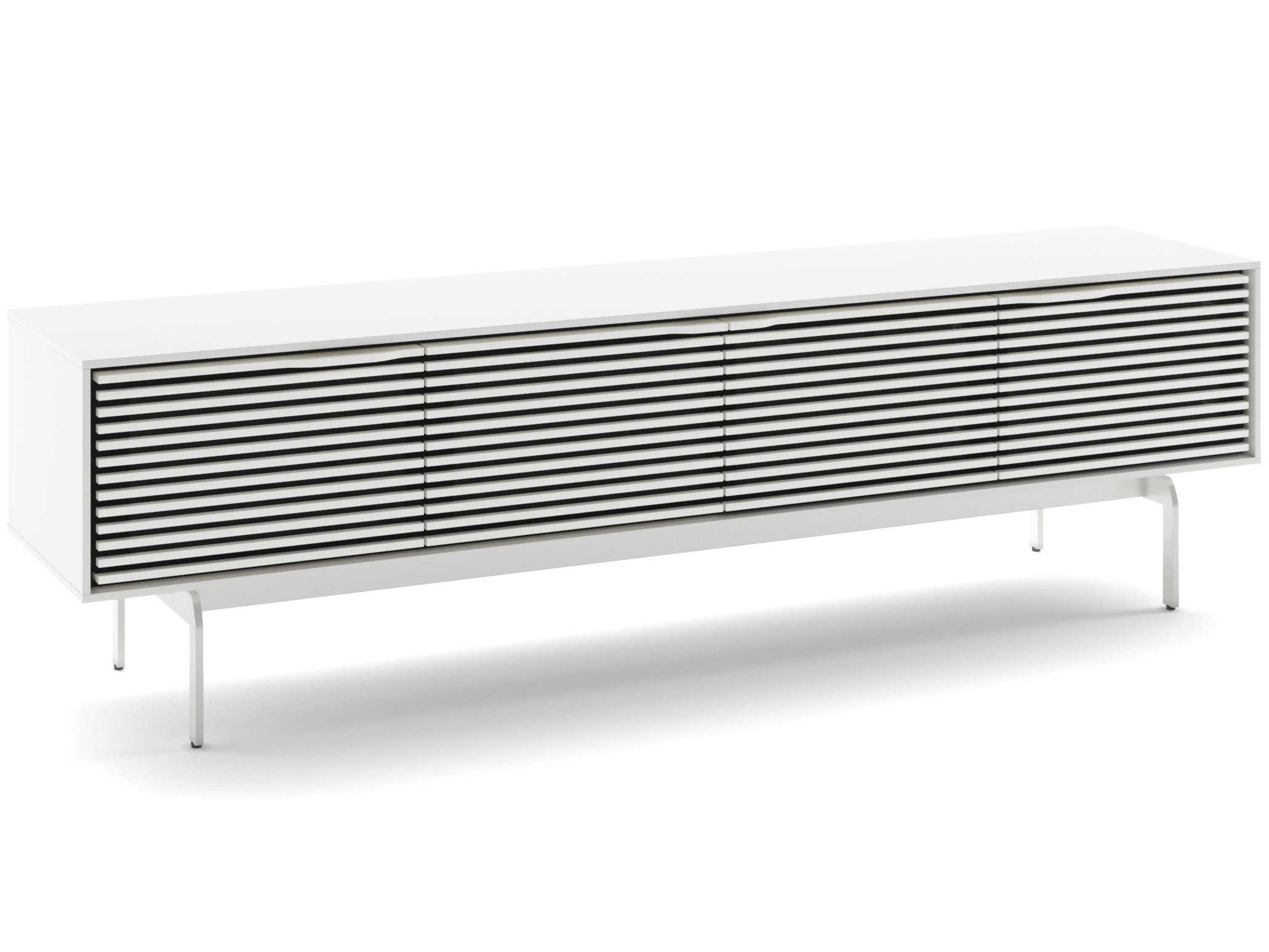 BDI Align 81" Solid Wood Satin White Media Console
