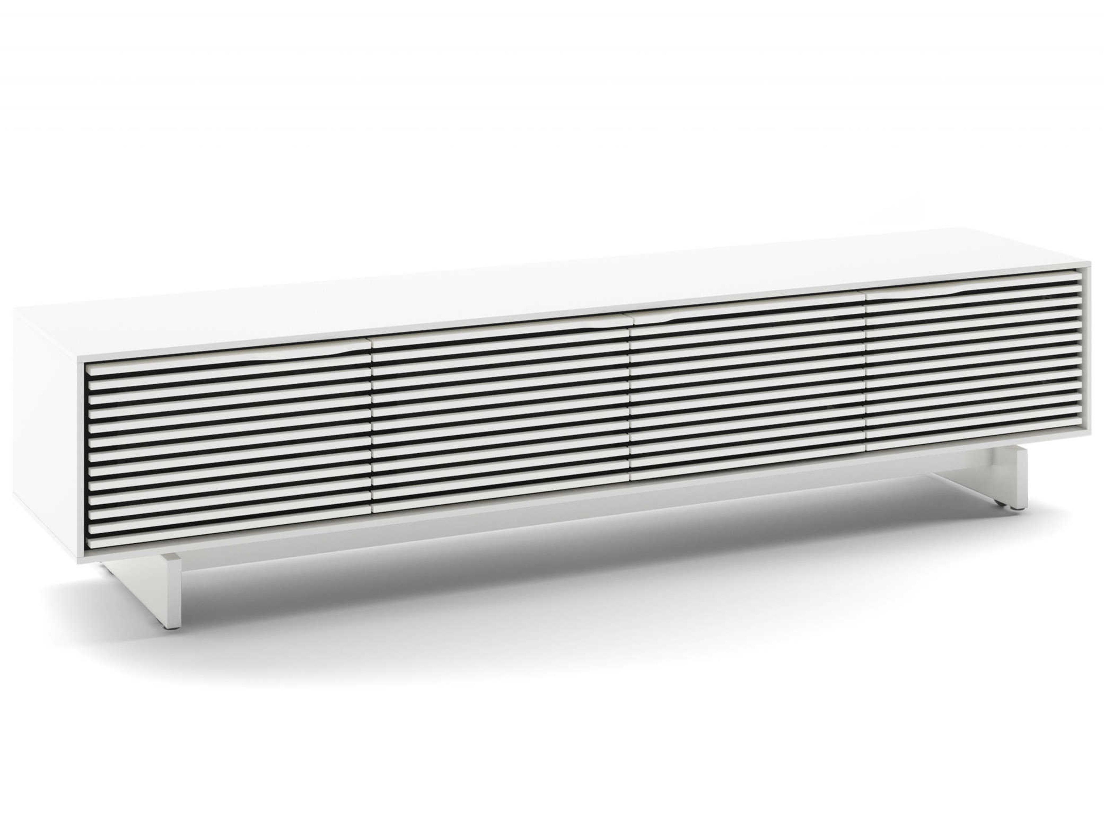 BDI Align 81" Solid Wood Satin White Media Console