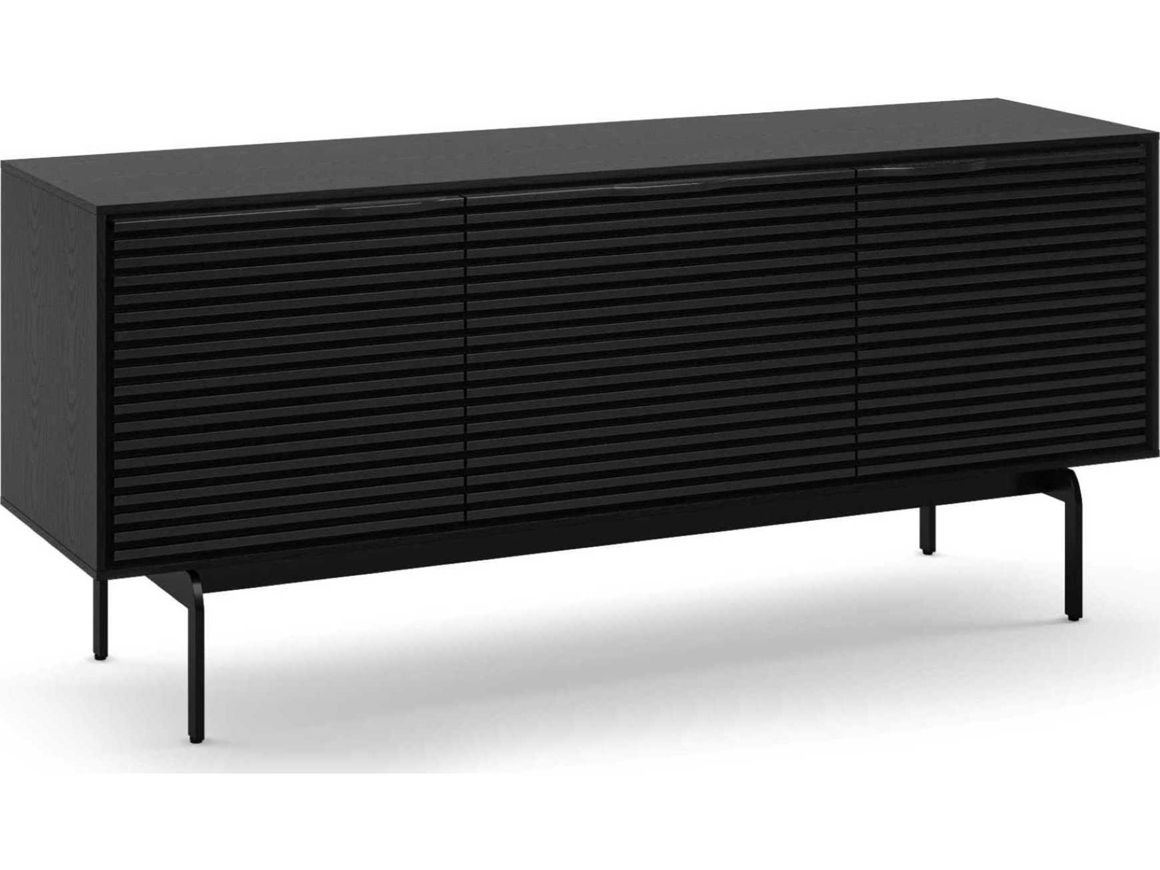 BDI Align 66" Solid Wood Ebonized Ash Media Console