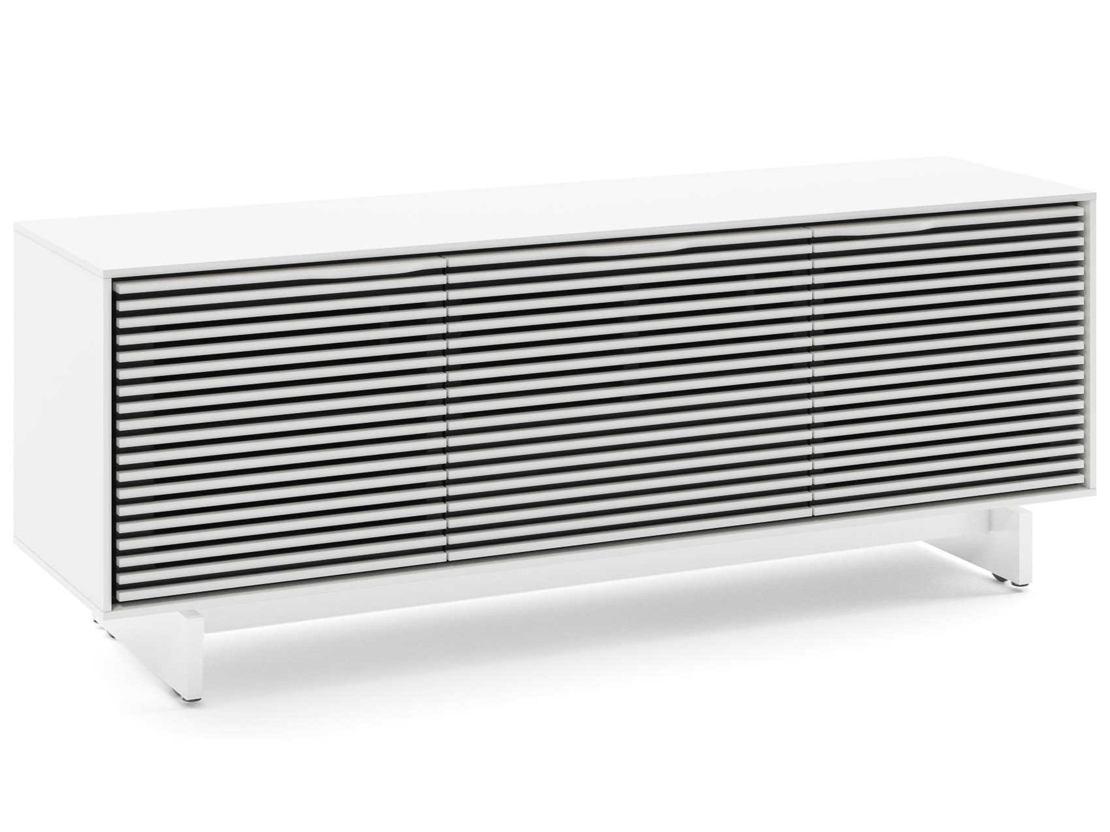 BDI Align 66" Solid Wood Satin White Media Console