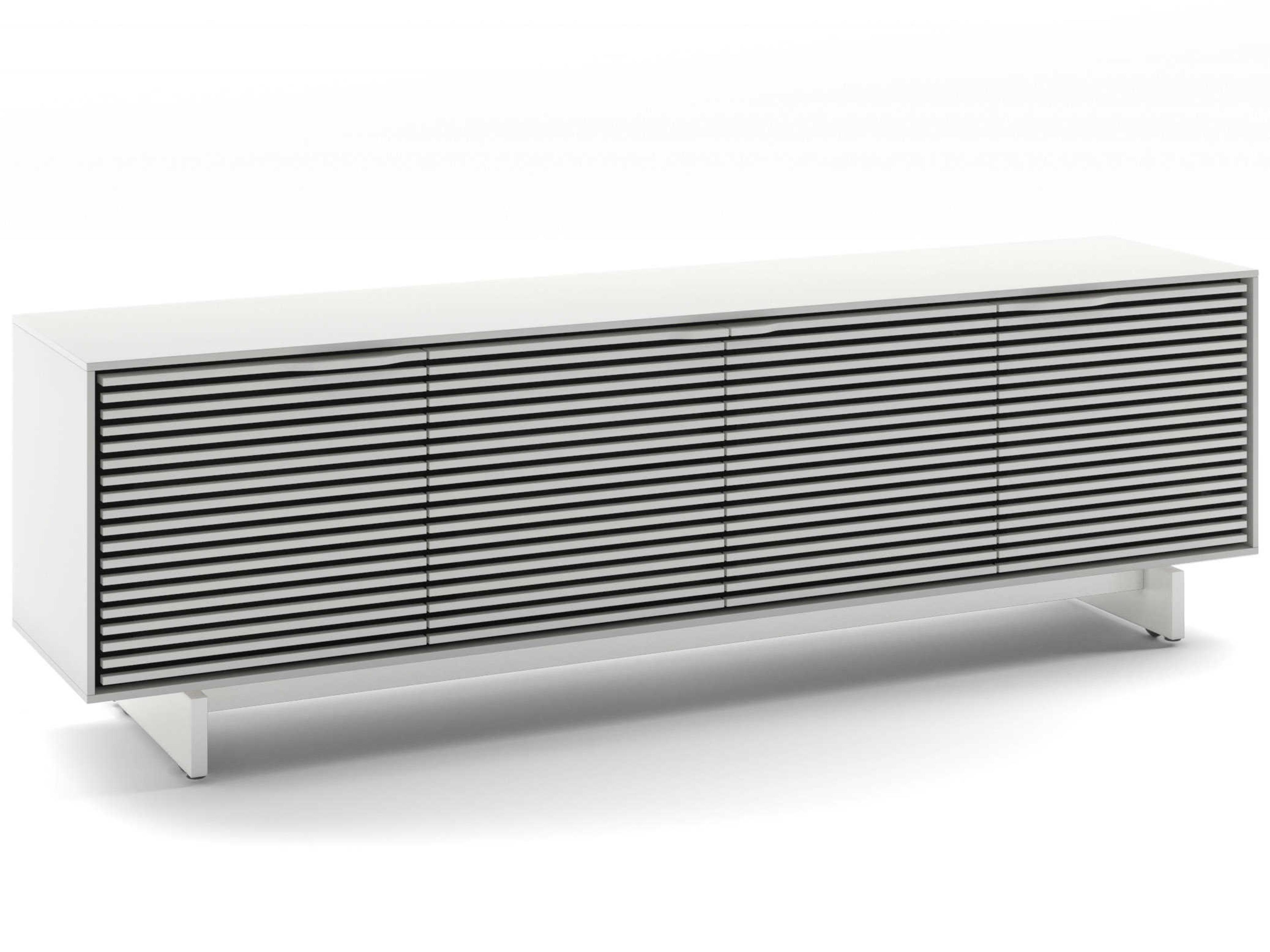 BDI Align 81" Solid Wood Satin White Media Console