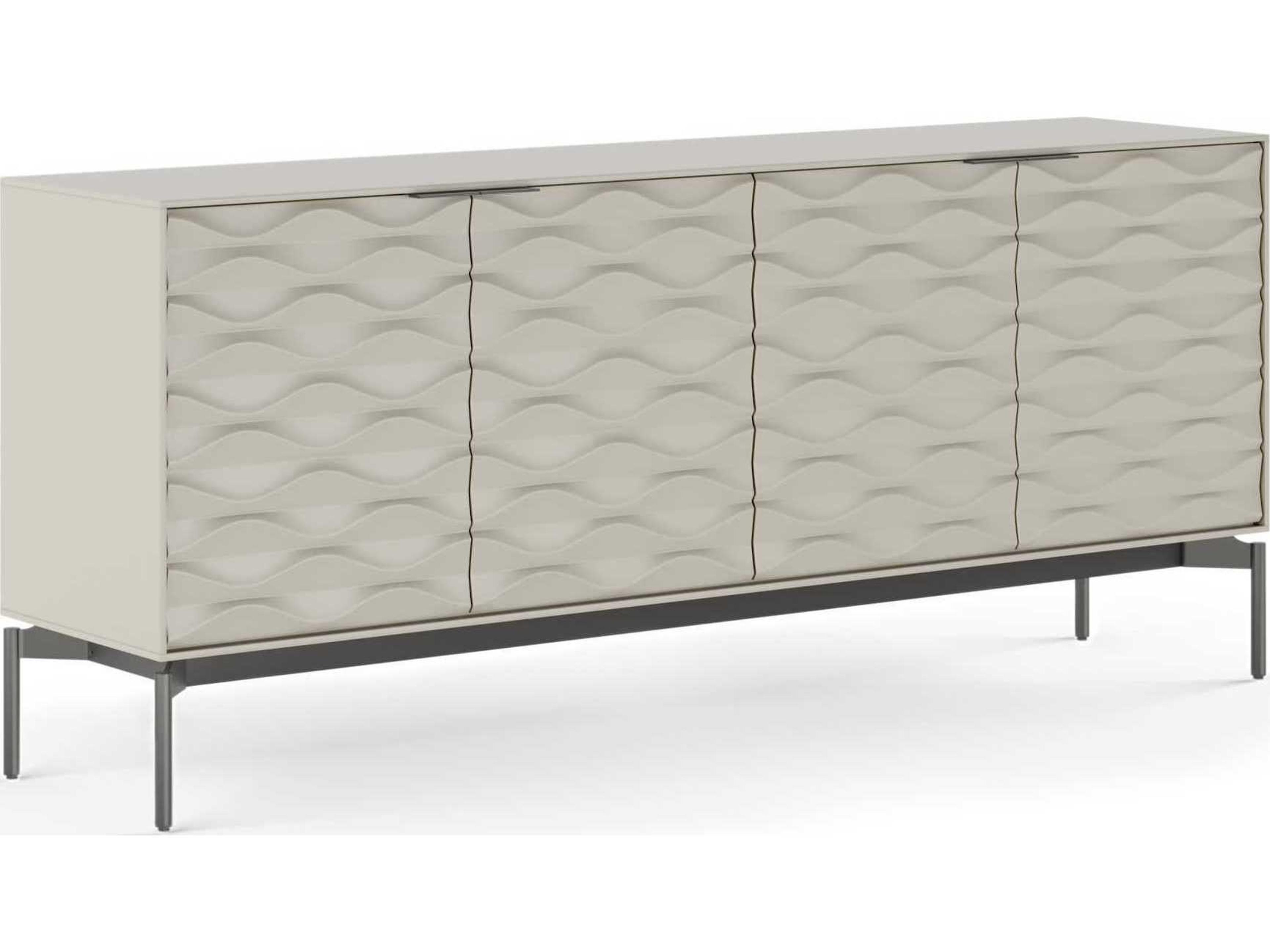 BDI Ripple 79" Stone Brushed Carbon Clear Credenza Sideboard