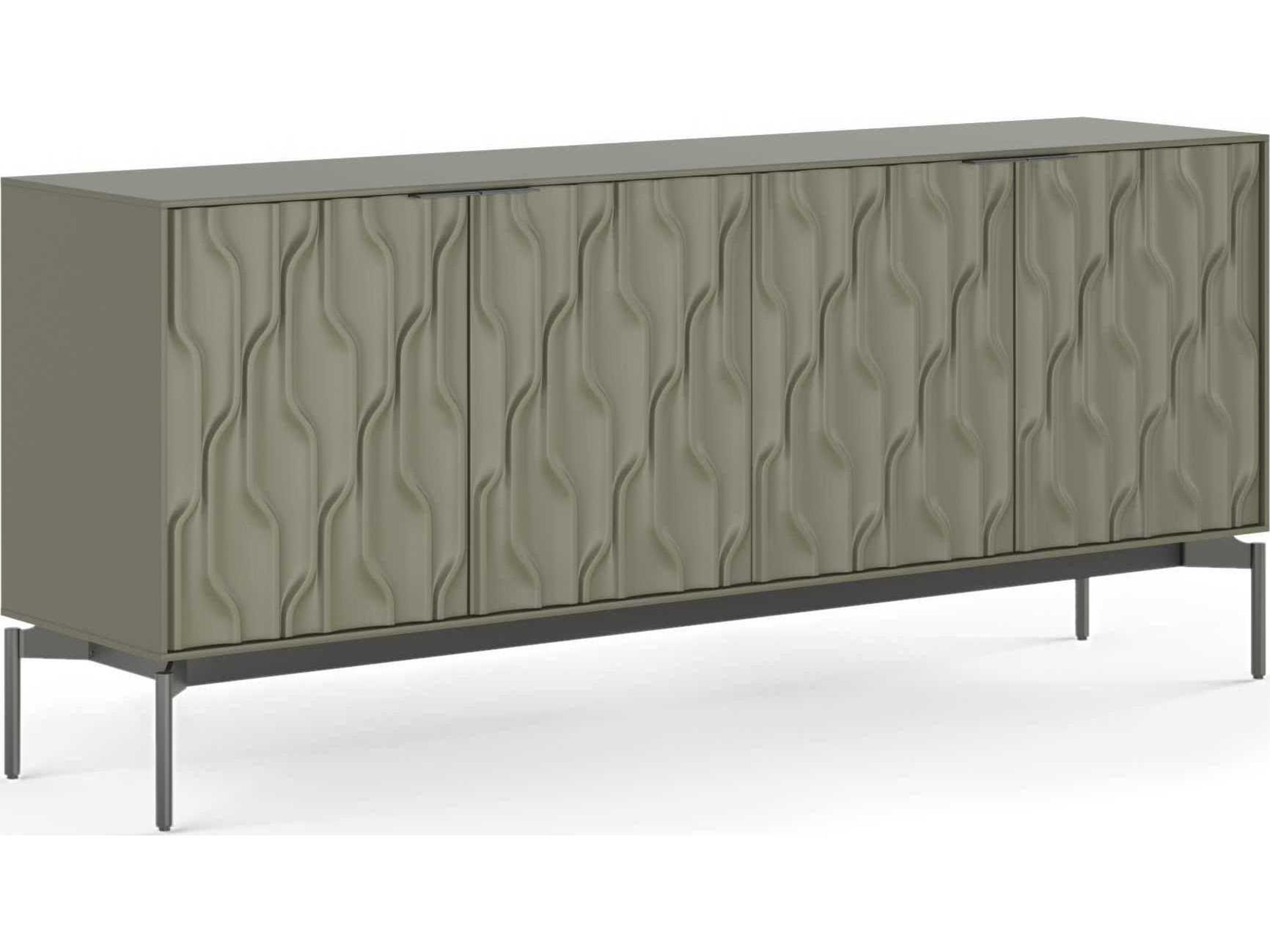BDI Mesa 79" Moss Brushed Carbon Clear Credenza Sideboard