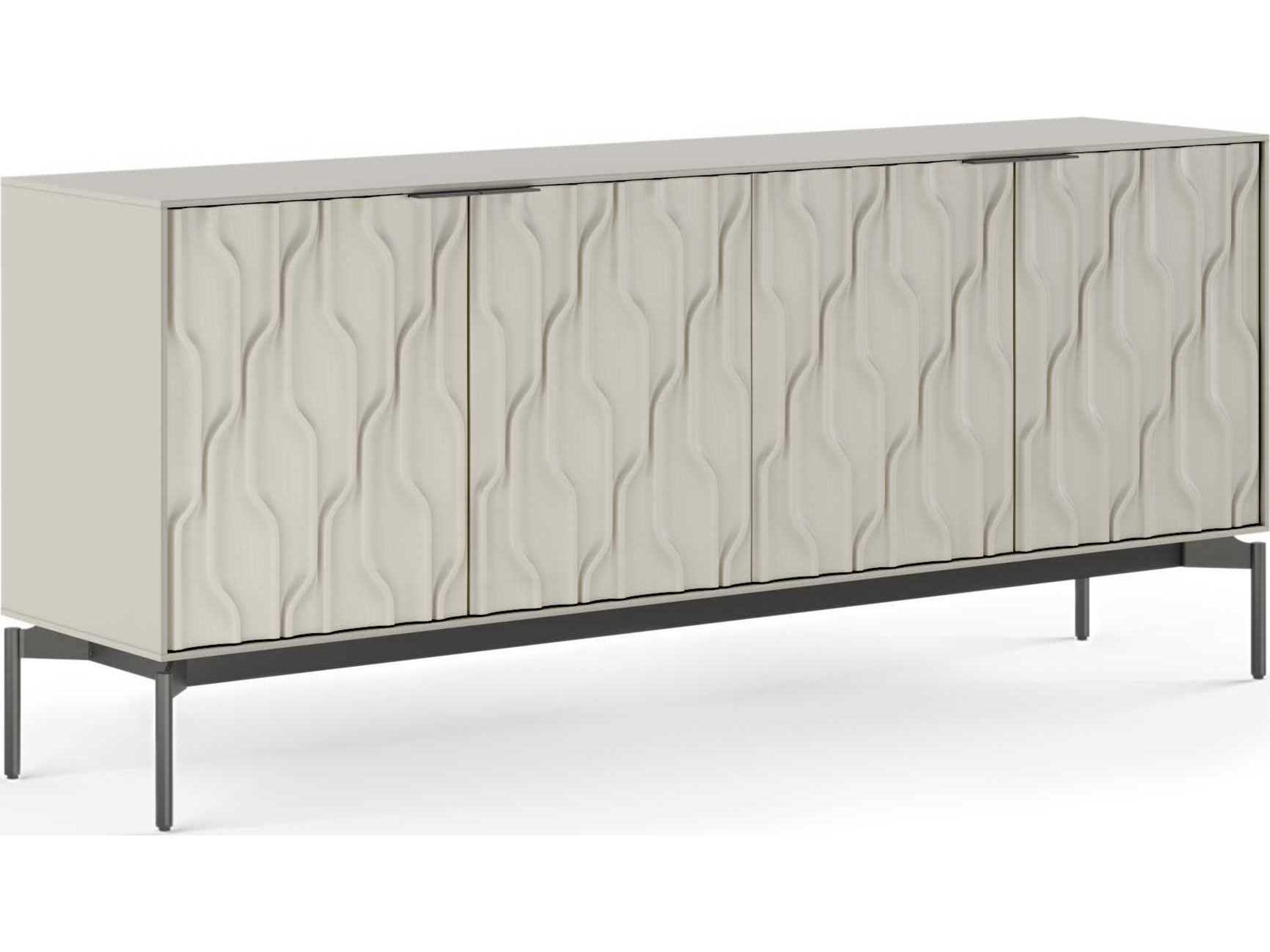 BDI Mesa 79" Stone Brushed Carbon Clear Credenza Sideboard