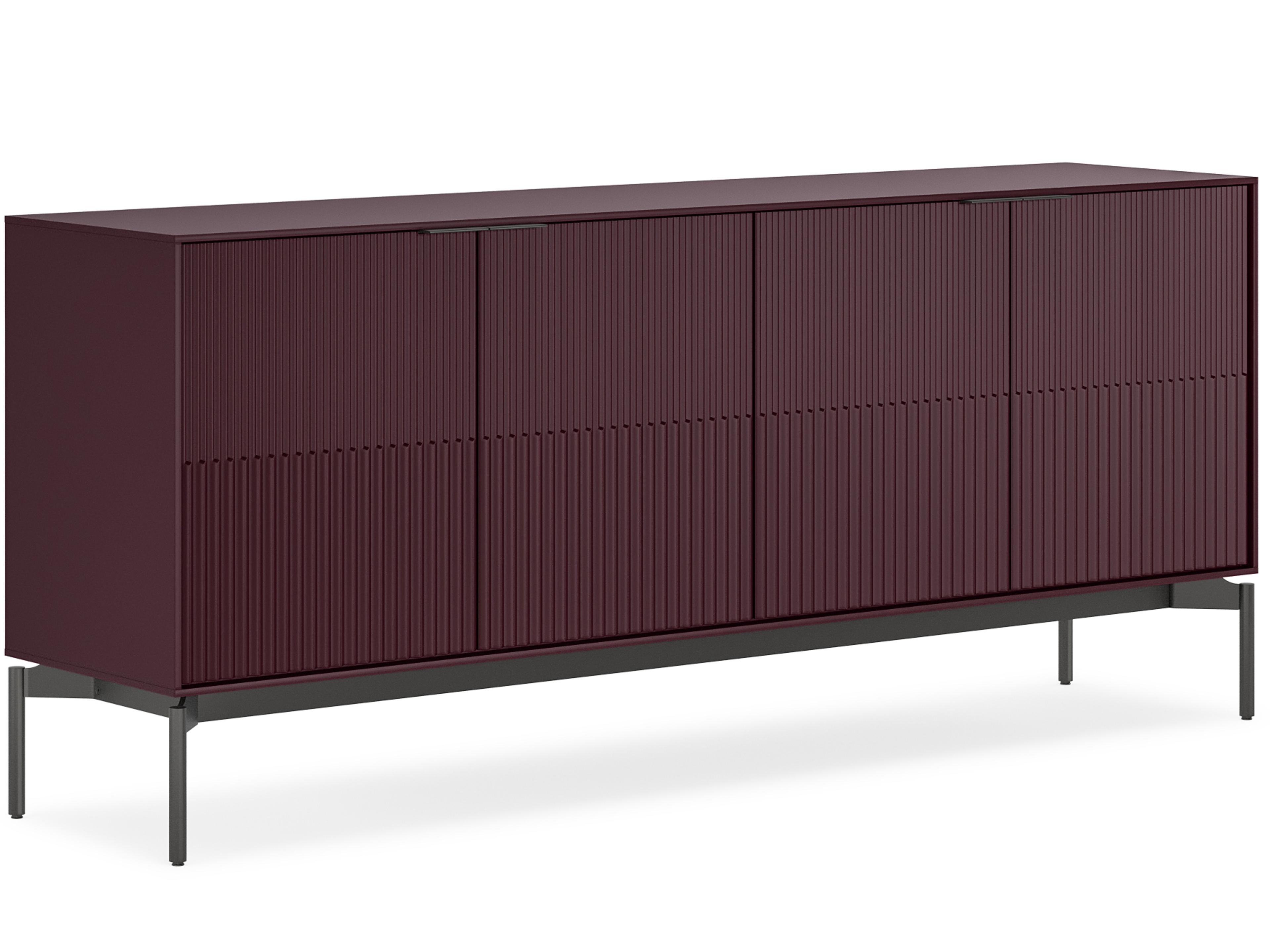 BDI Zig 79" Merlot Sideboard With Brushed Carbon Base