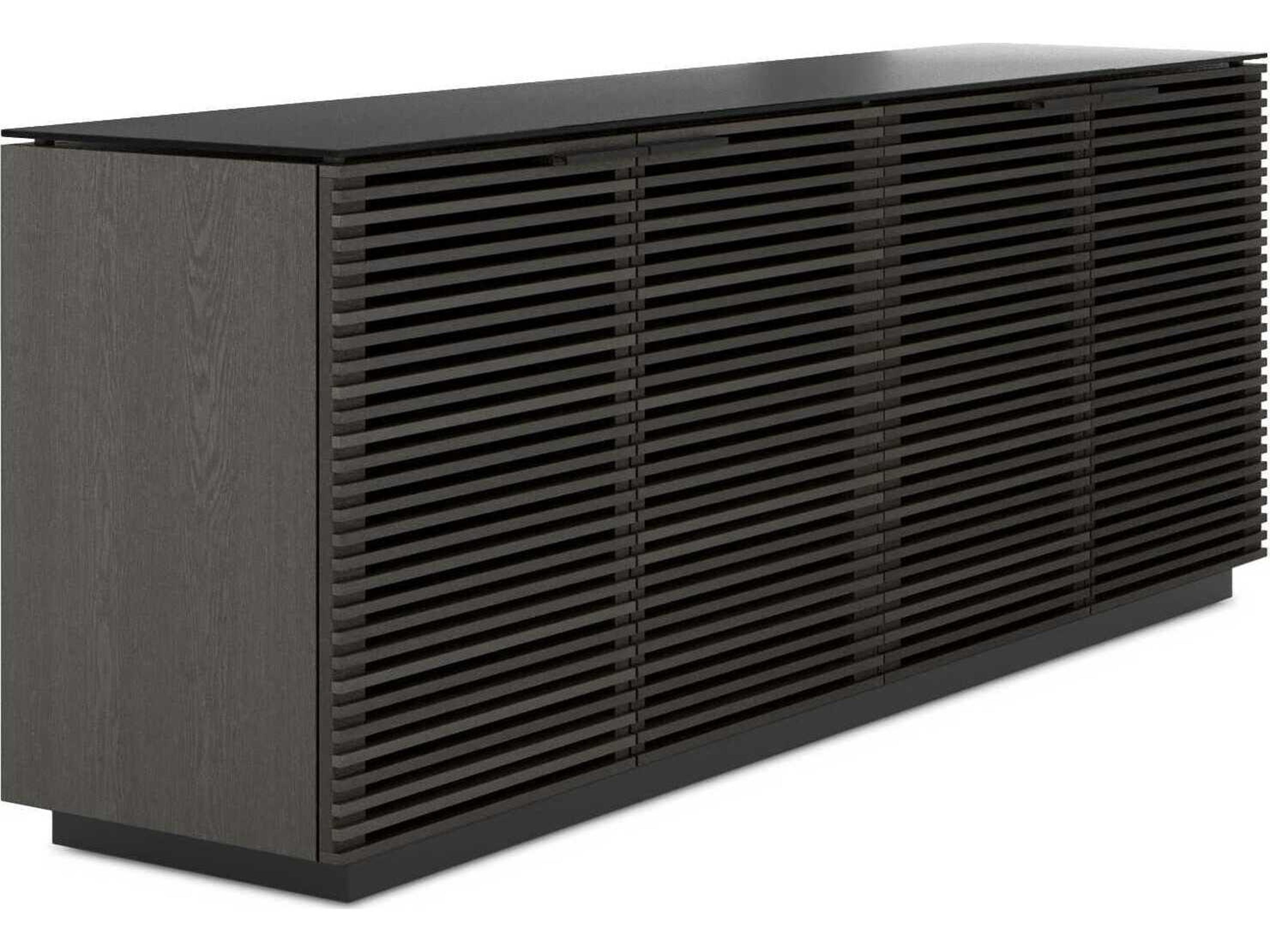 Corridor 79" Hardwood Charcoal Stained Ash Black Sideboard