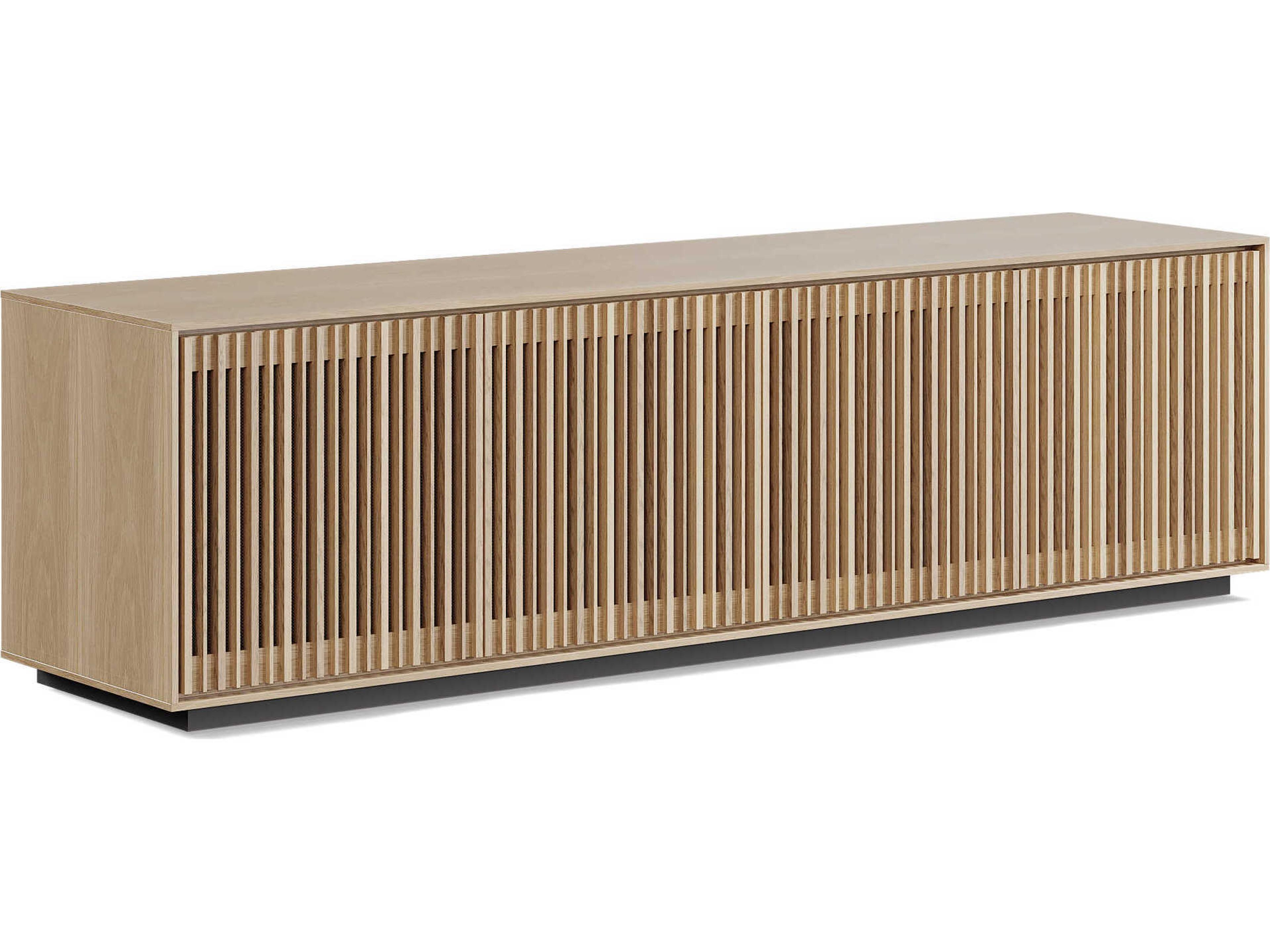 BDI Profile 81" Hardwood Washed Oak Black Media Console