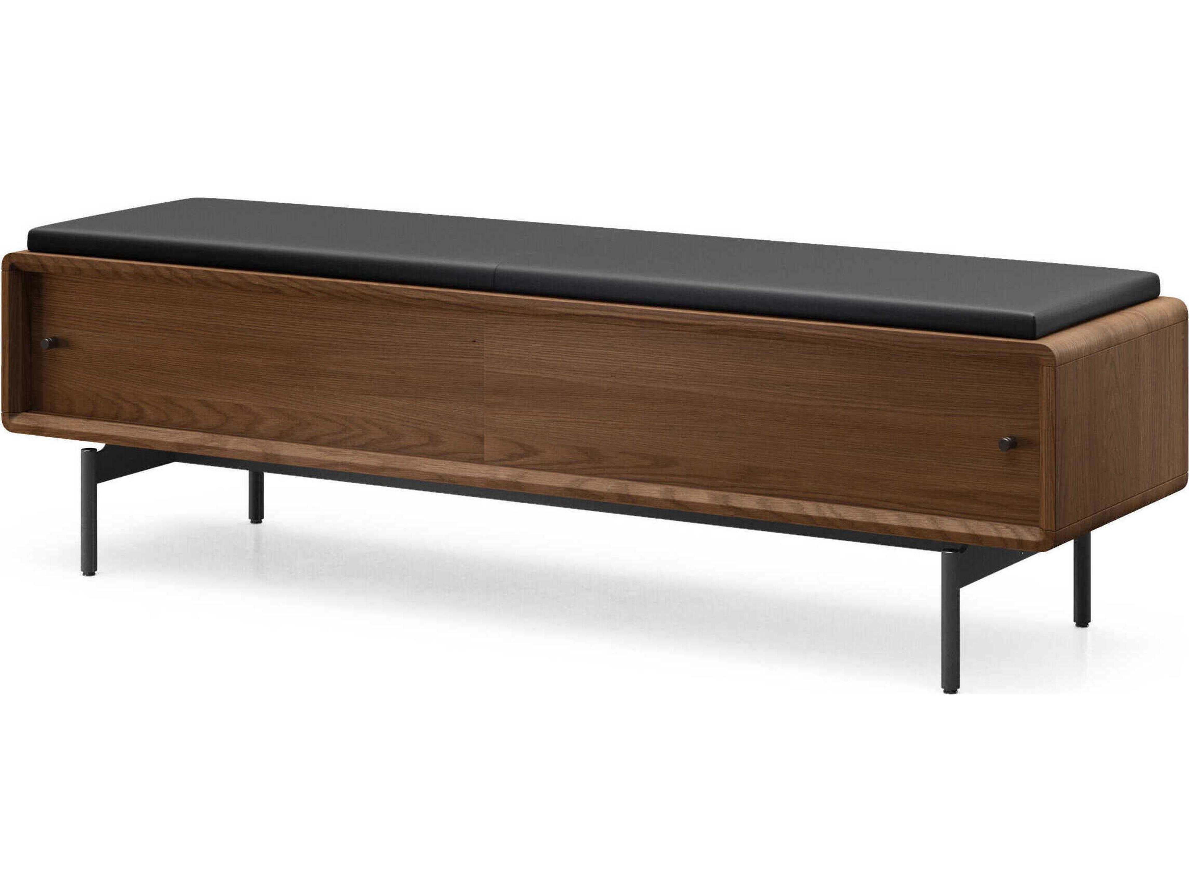 Linq Mocha Pepper Brown Leather Accent Bench