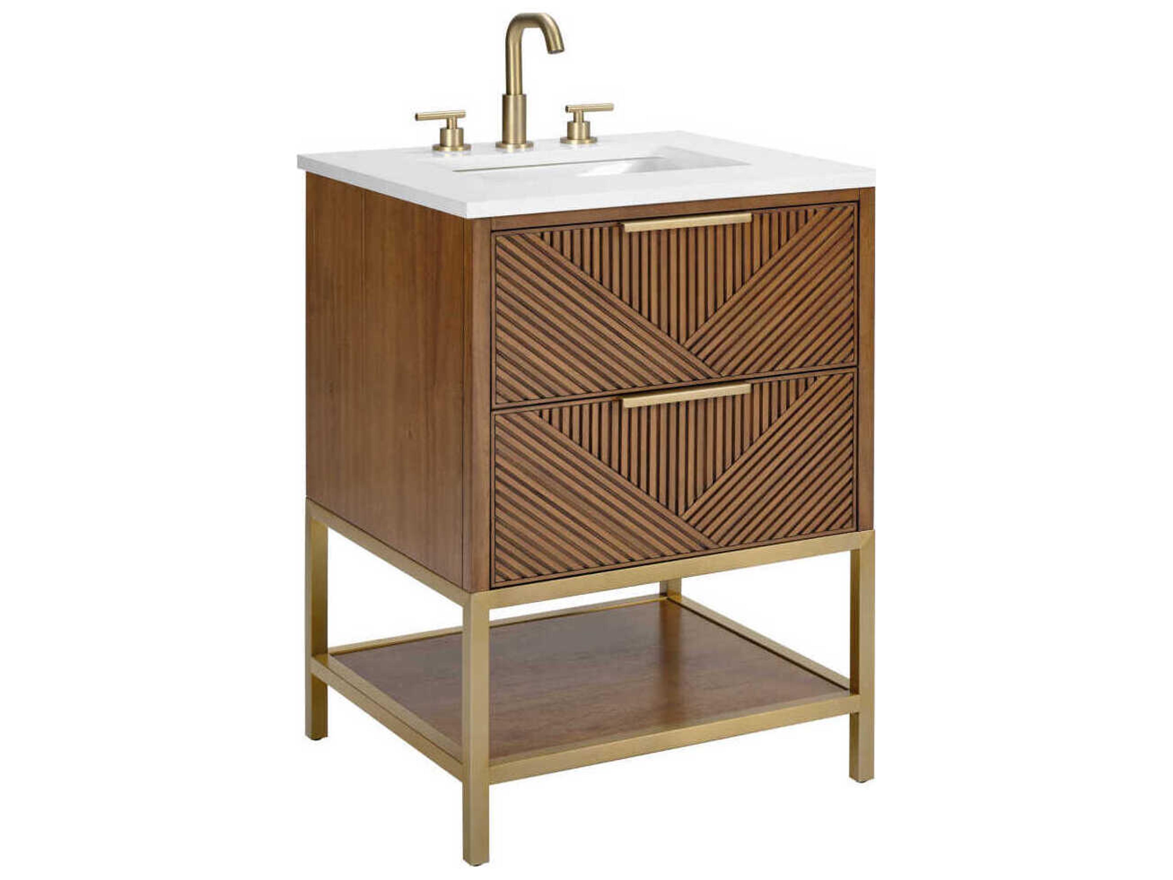 Diamond 24" Walnut Satin Brass Vanity