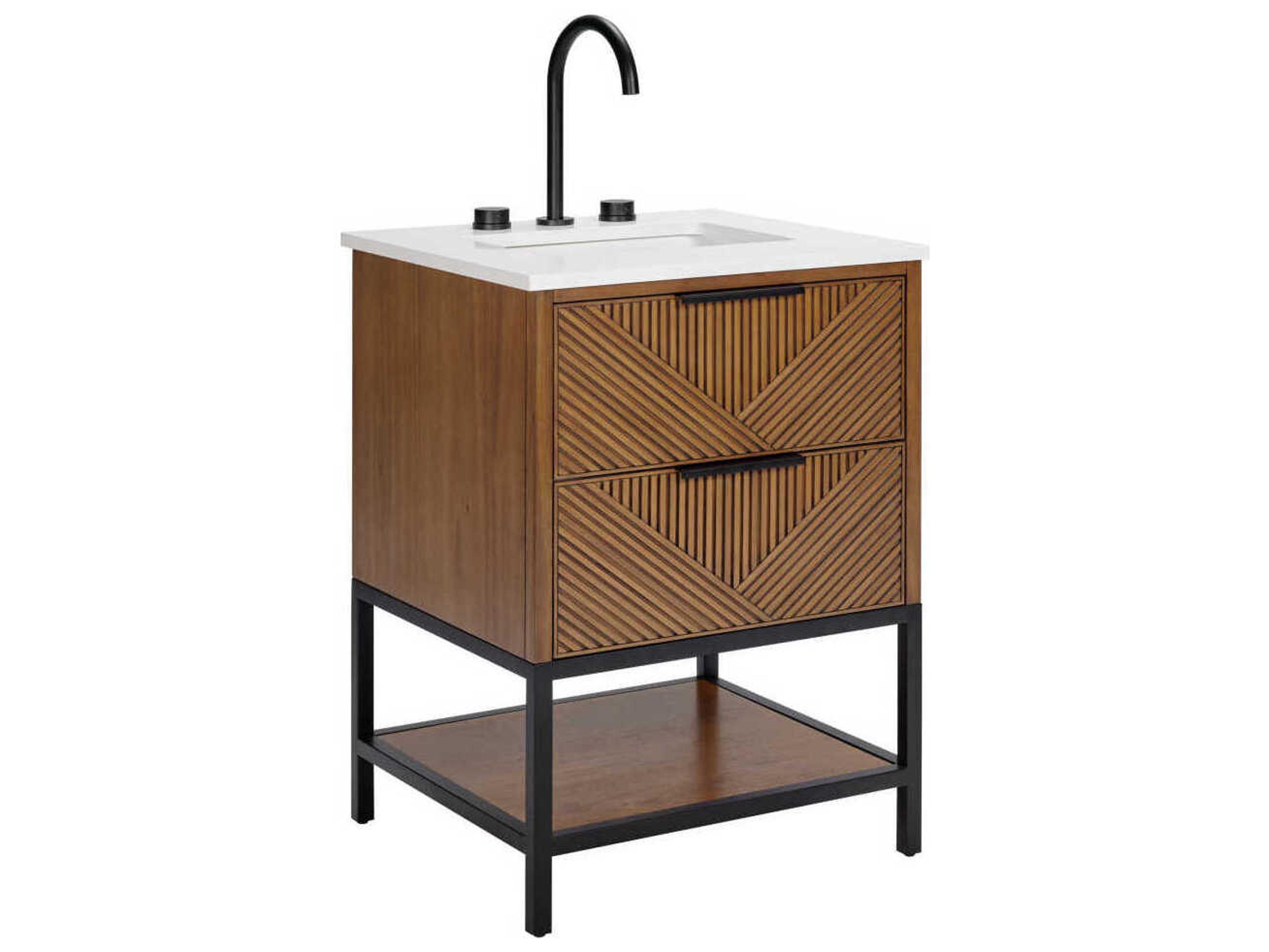 Diamond 24" Walnut Matte Black Vanity