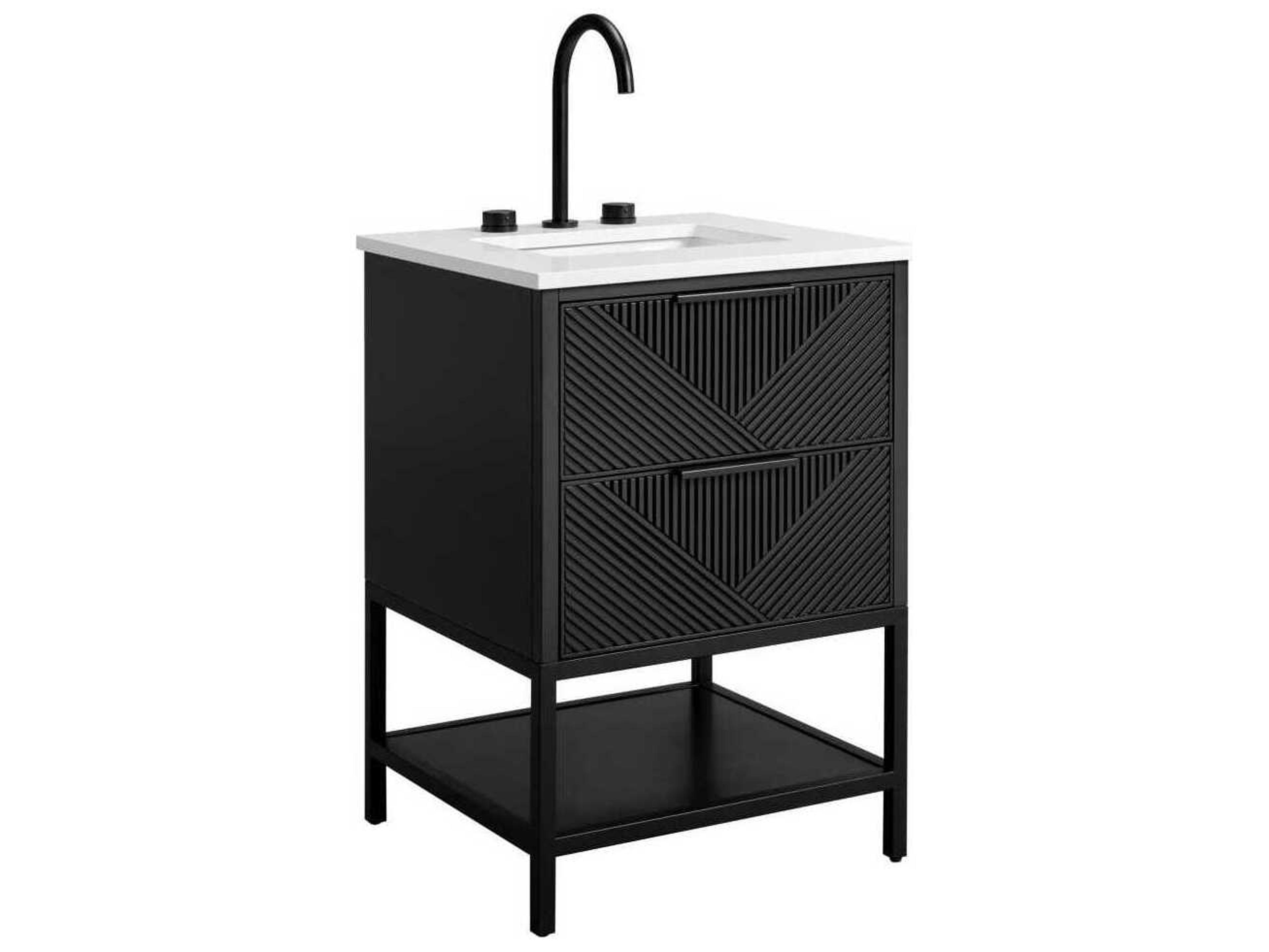 Diamond 24" Charcoal Black Matte Vanity