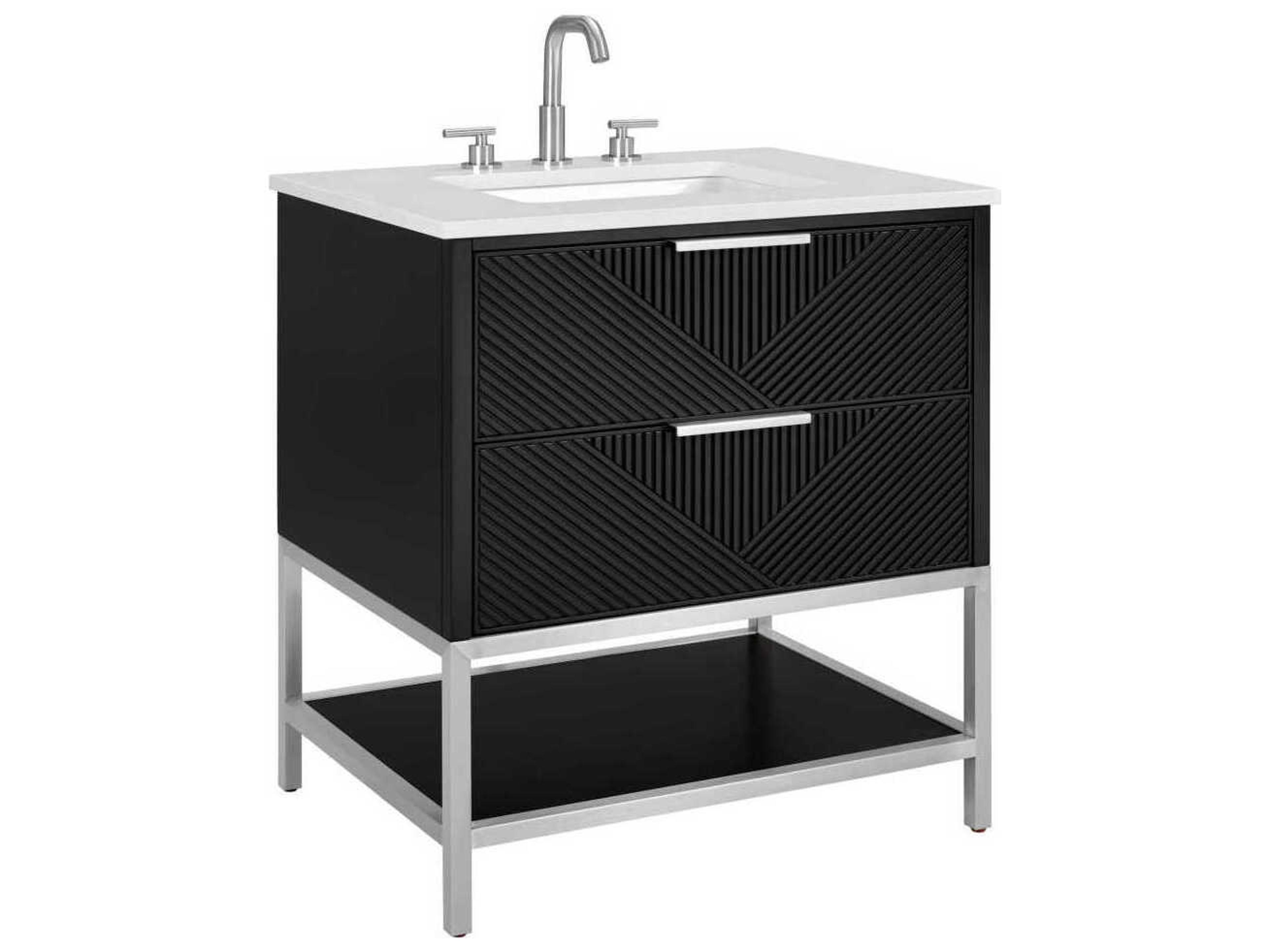 BEMMA Diamond 30" Charcoal Black Brushed Nickel Vanity