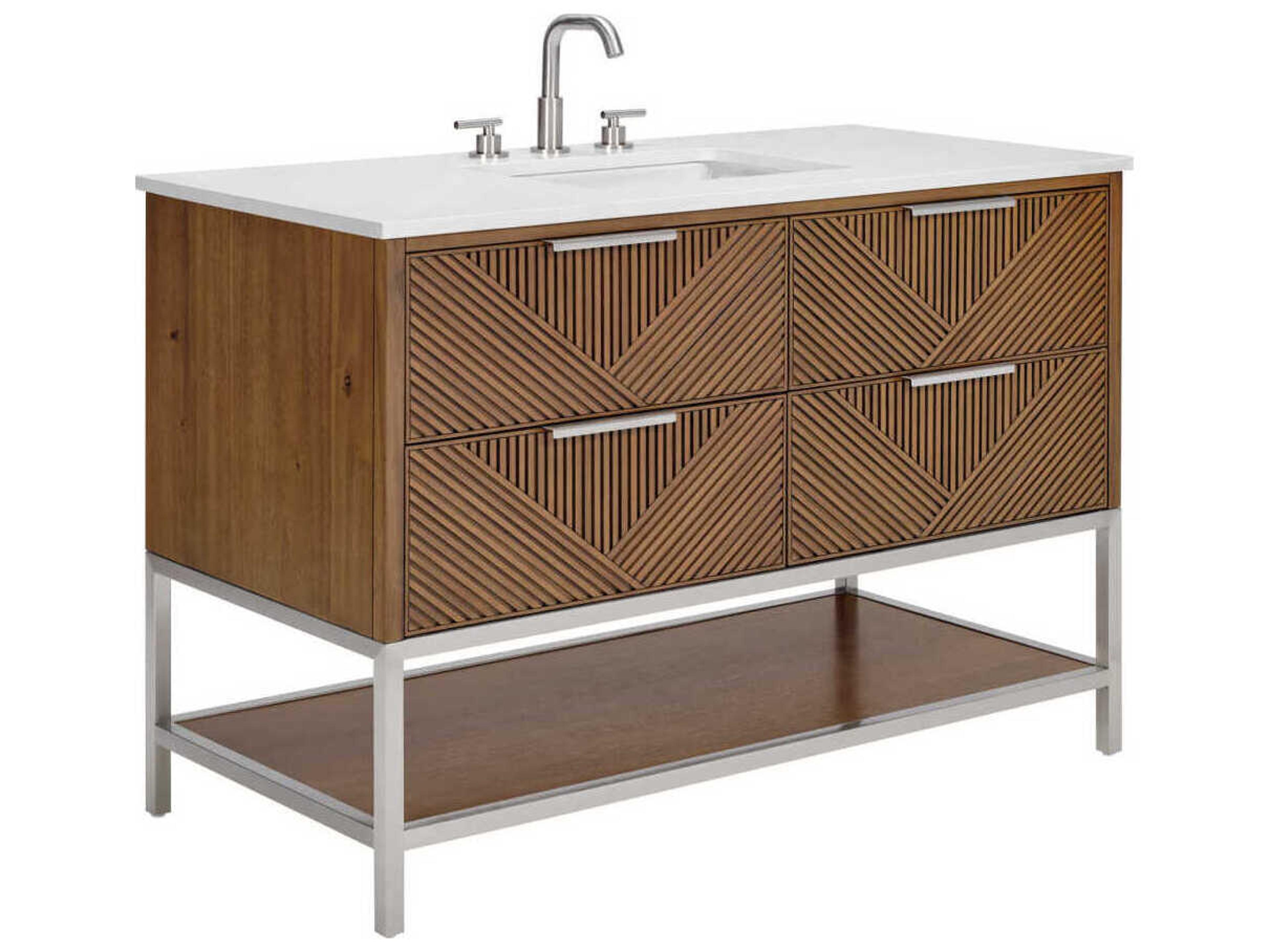 BEMMA Diamond 48" Walnut Brushed Nickel Vanity