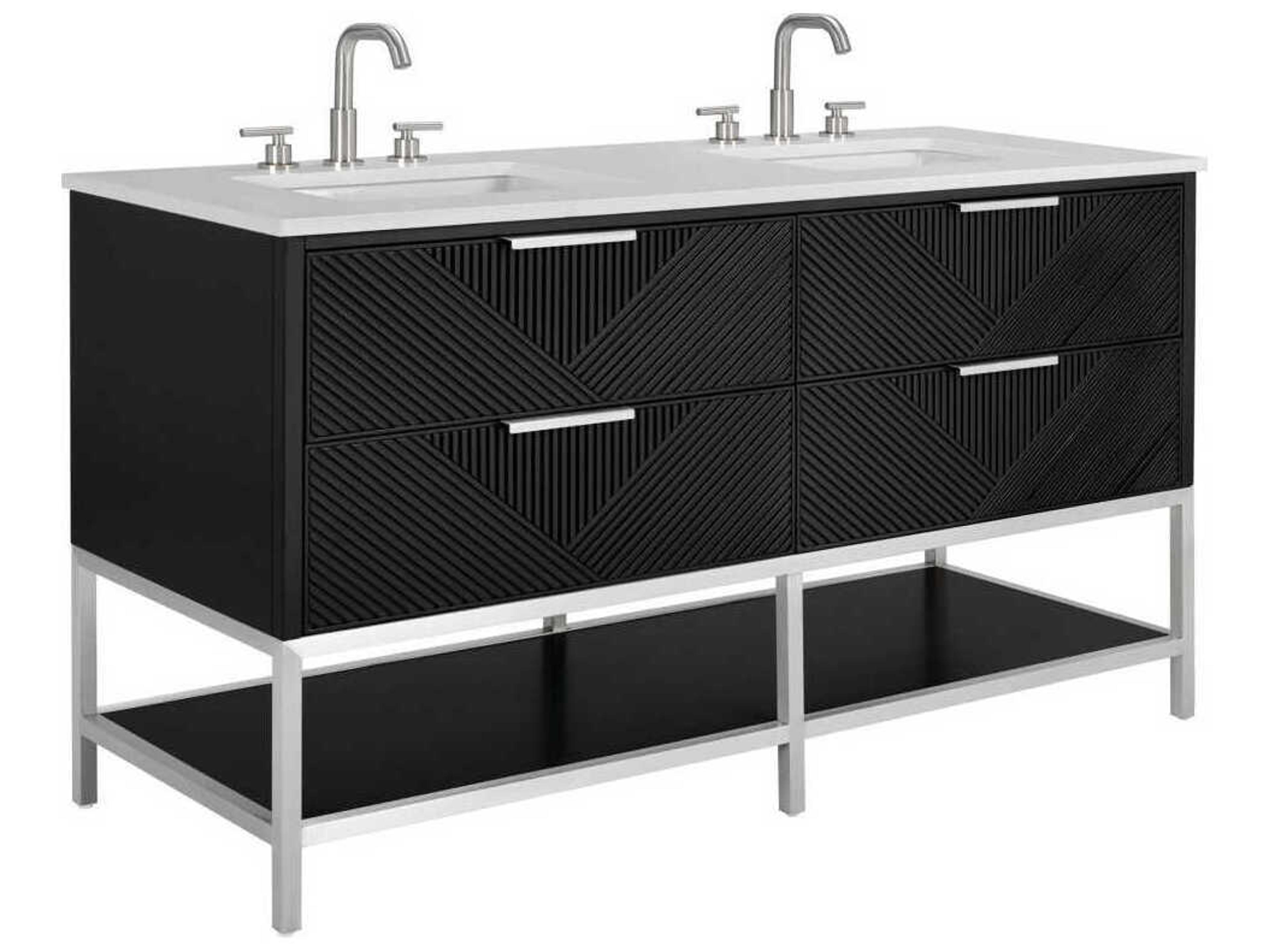 BEMMA Diamond 60" Charcoal Black Brushed Nickel Vanity