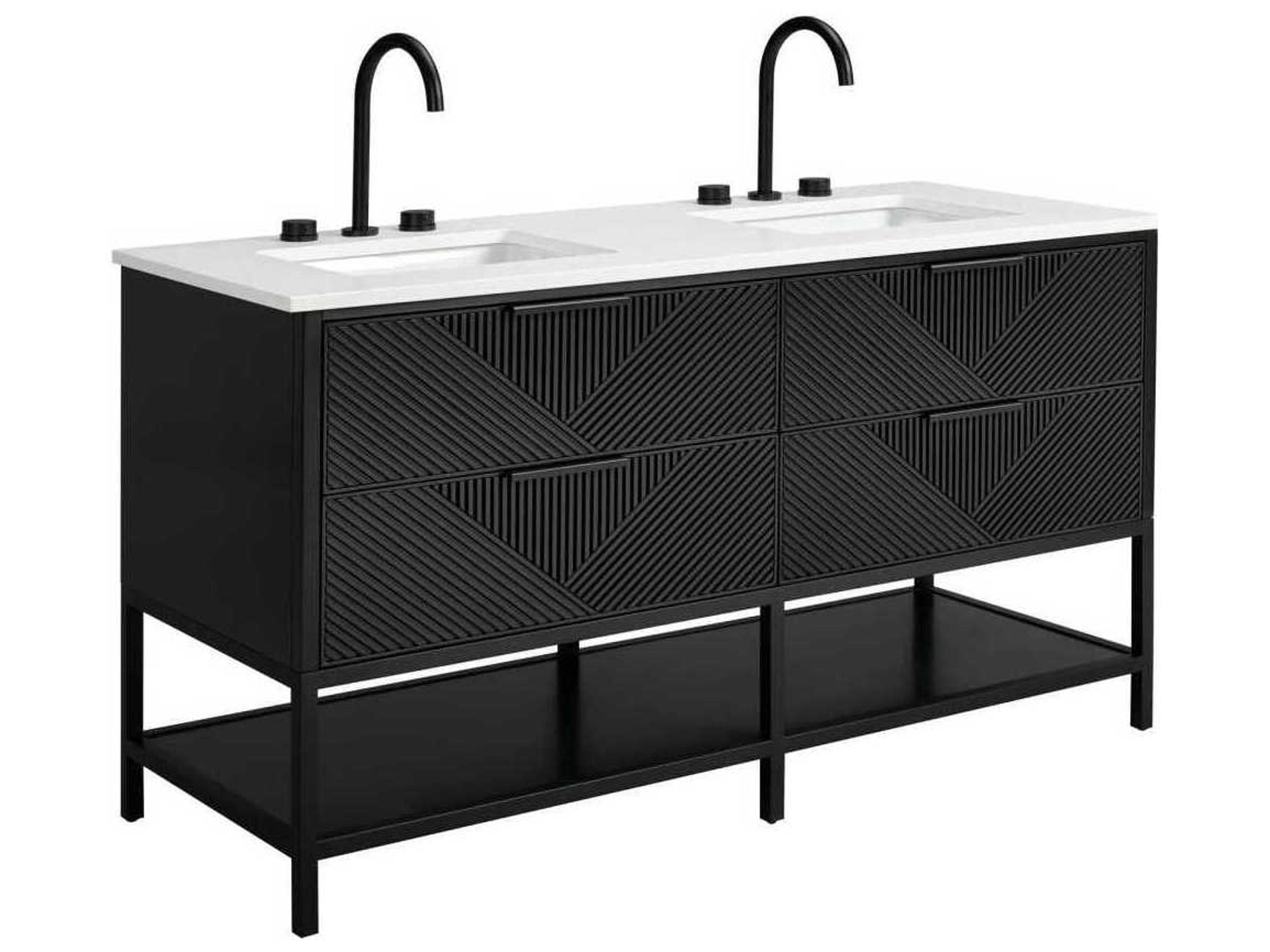 BEMMA Diamond 60" Charcoal Black Matte Vanity