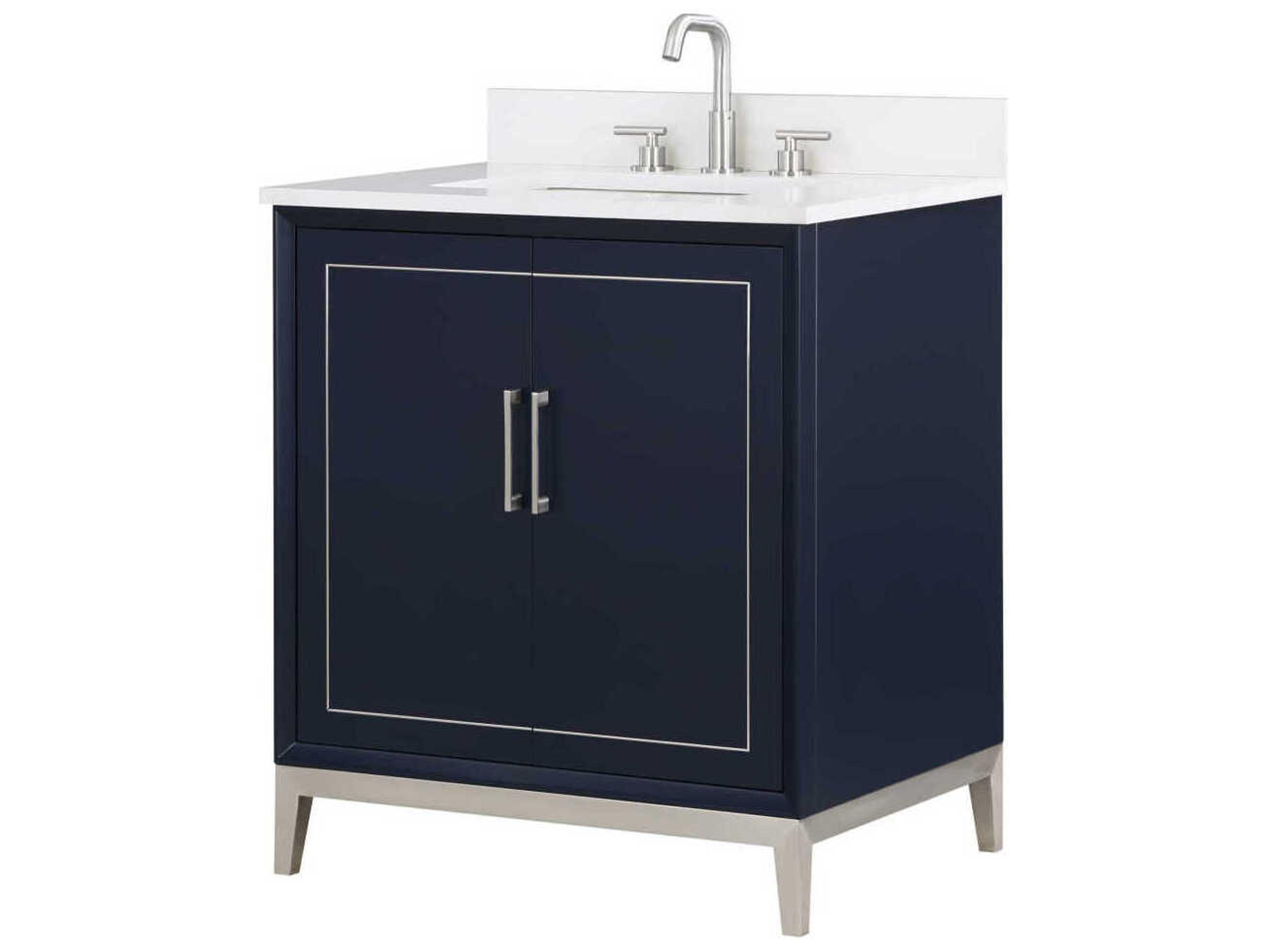 Gracie 30" Pacific Blue Brushed Nickel Vanity