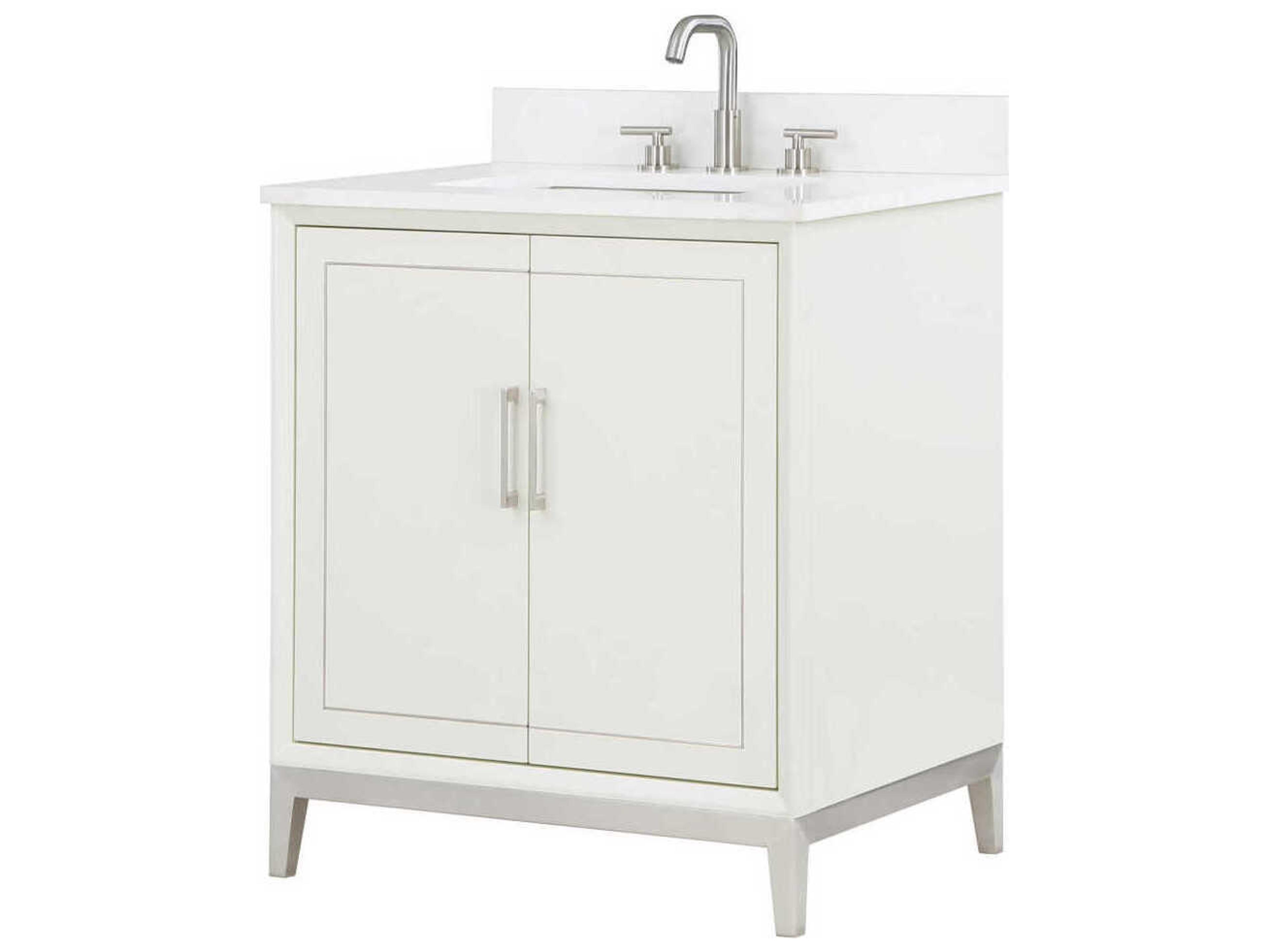 Gracie 30" Satin White Brushed Nickel Vanity