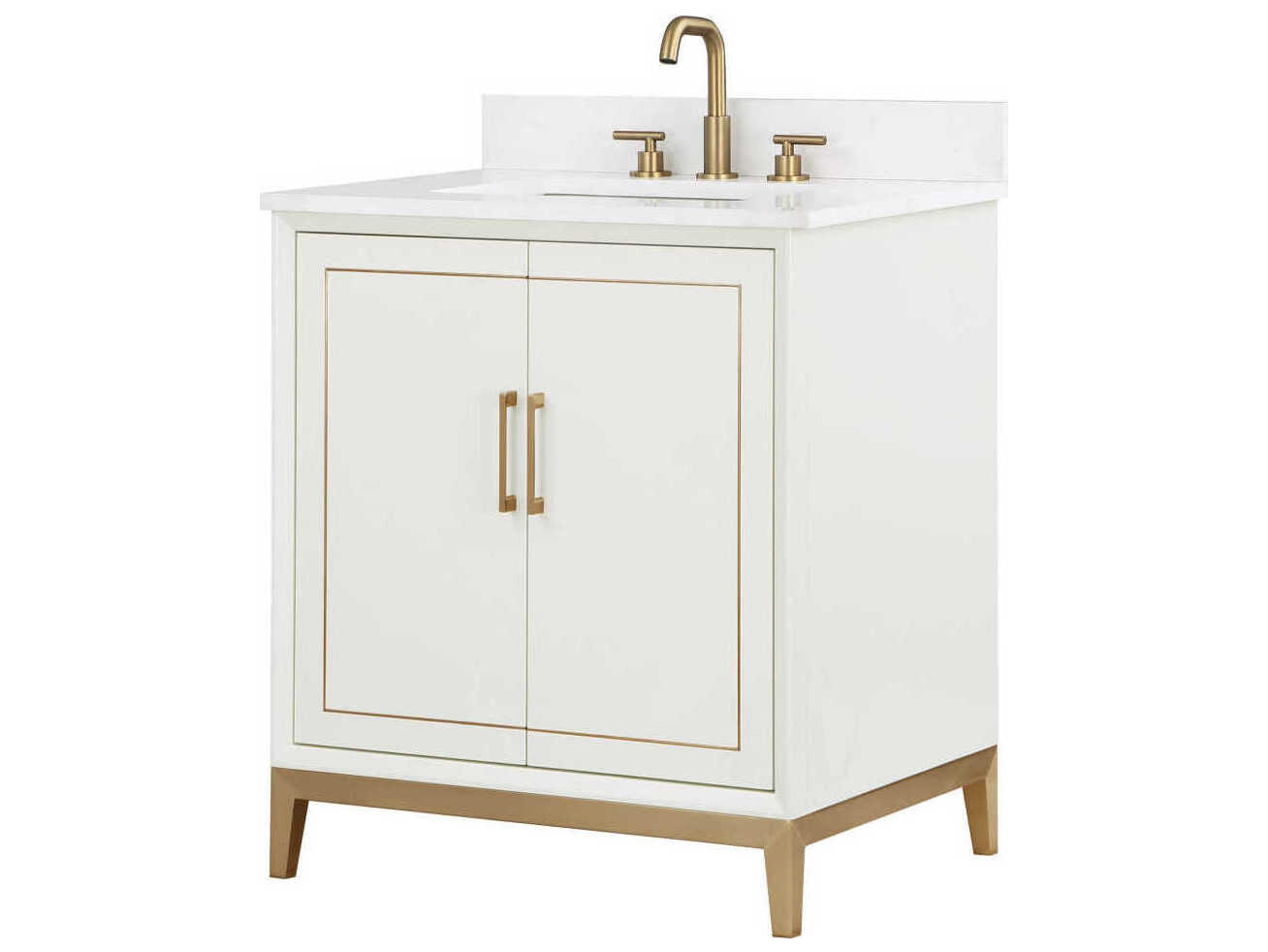 Gracie 30" Satin White Brass Vanity