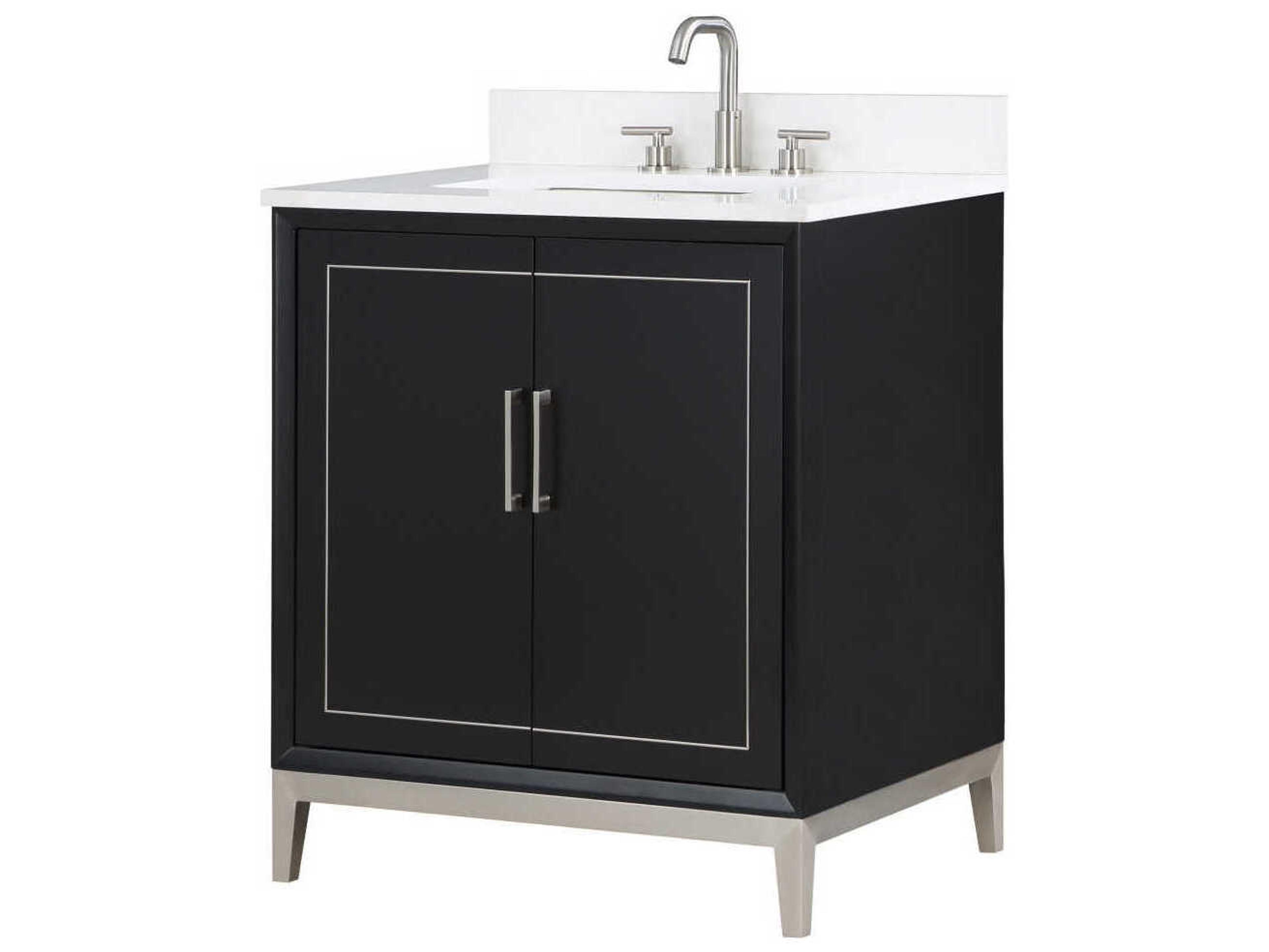 Gracie 30" Midnight Black Brushed Nickel Vanity