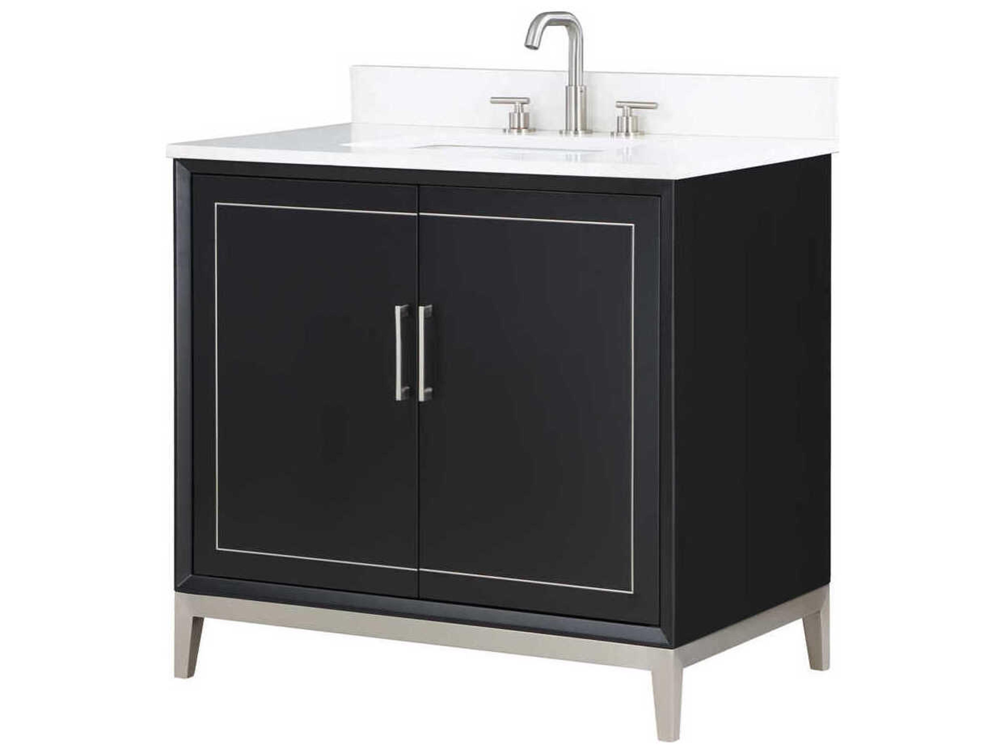 Gracie 36" Midnight Black Brushed Nickel Vanity