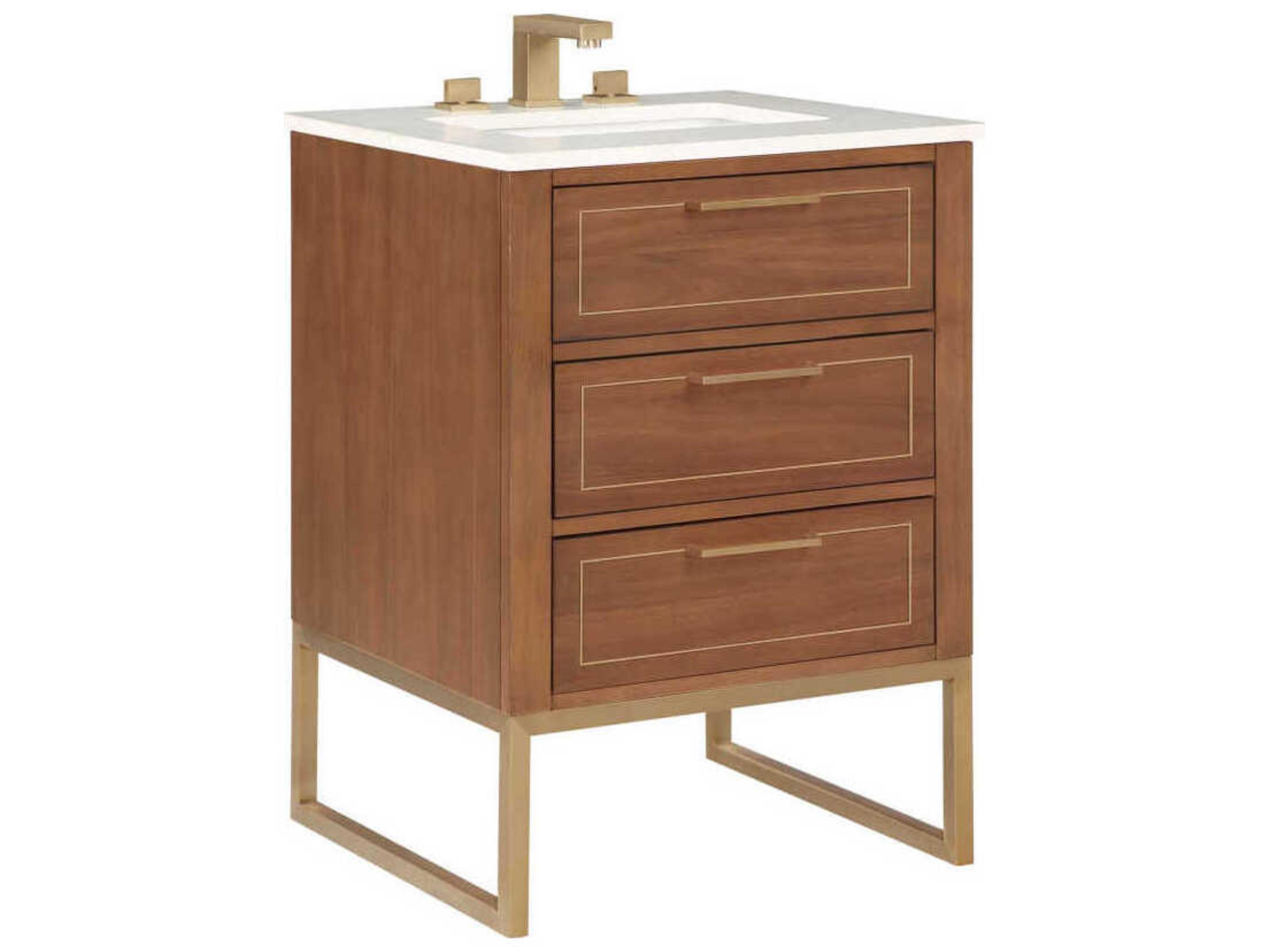 BEMMA Markham 24" Walnut Satin Brass Vanity