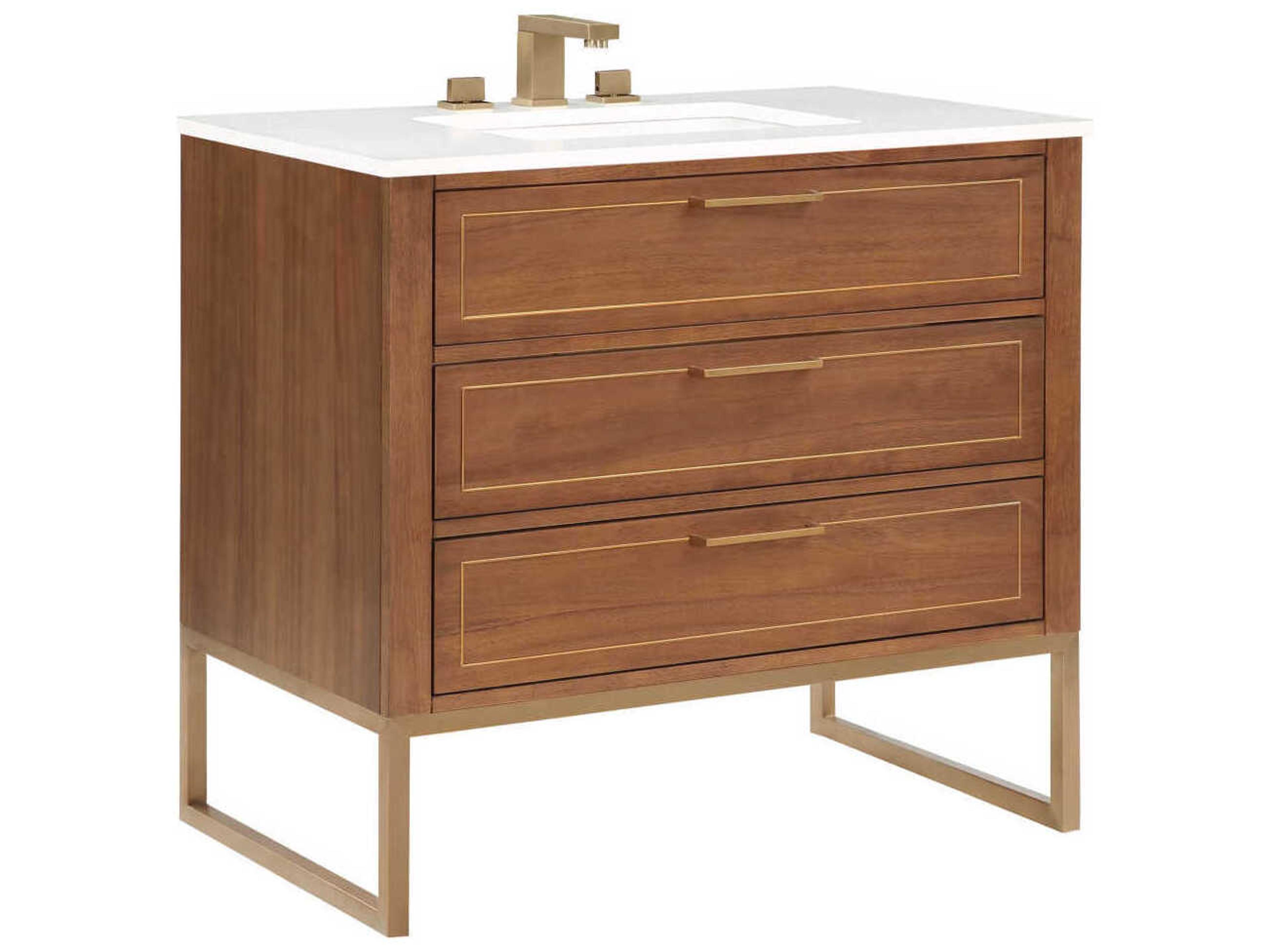 BEMMA Markham 36" Walnut Satin Brass Vanity