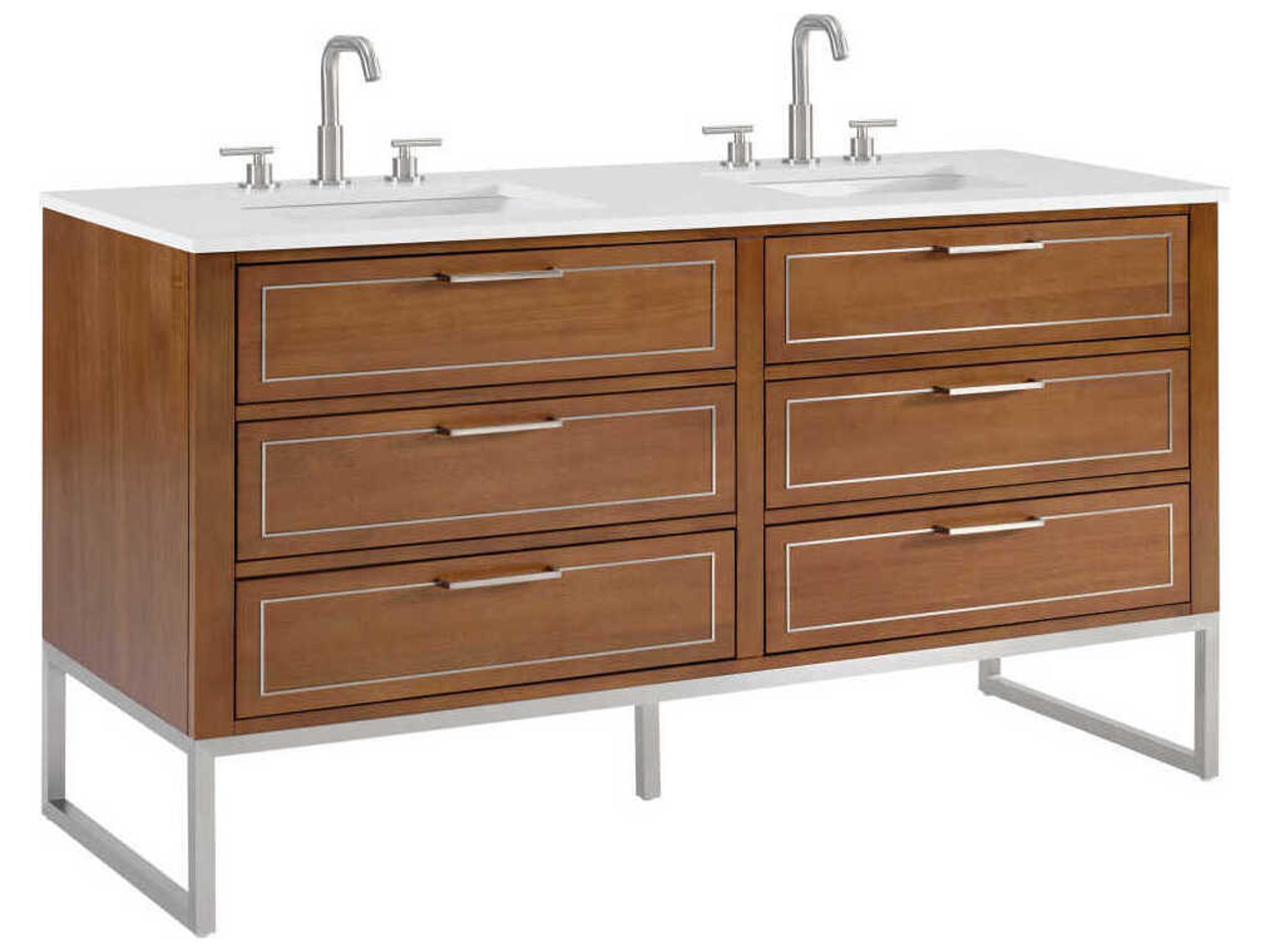 BEMMA Markham 60" Walnut Brushed Nickel Vanity