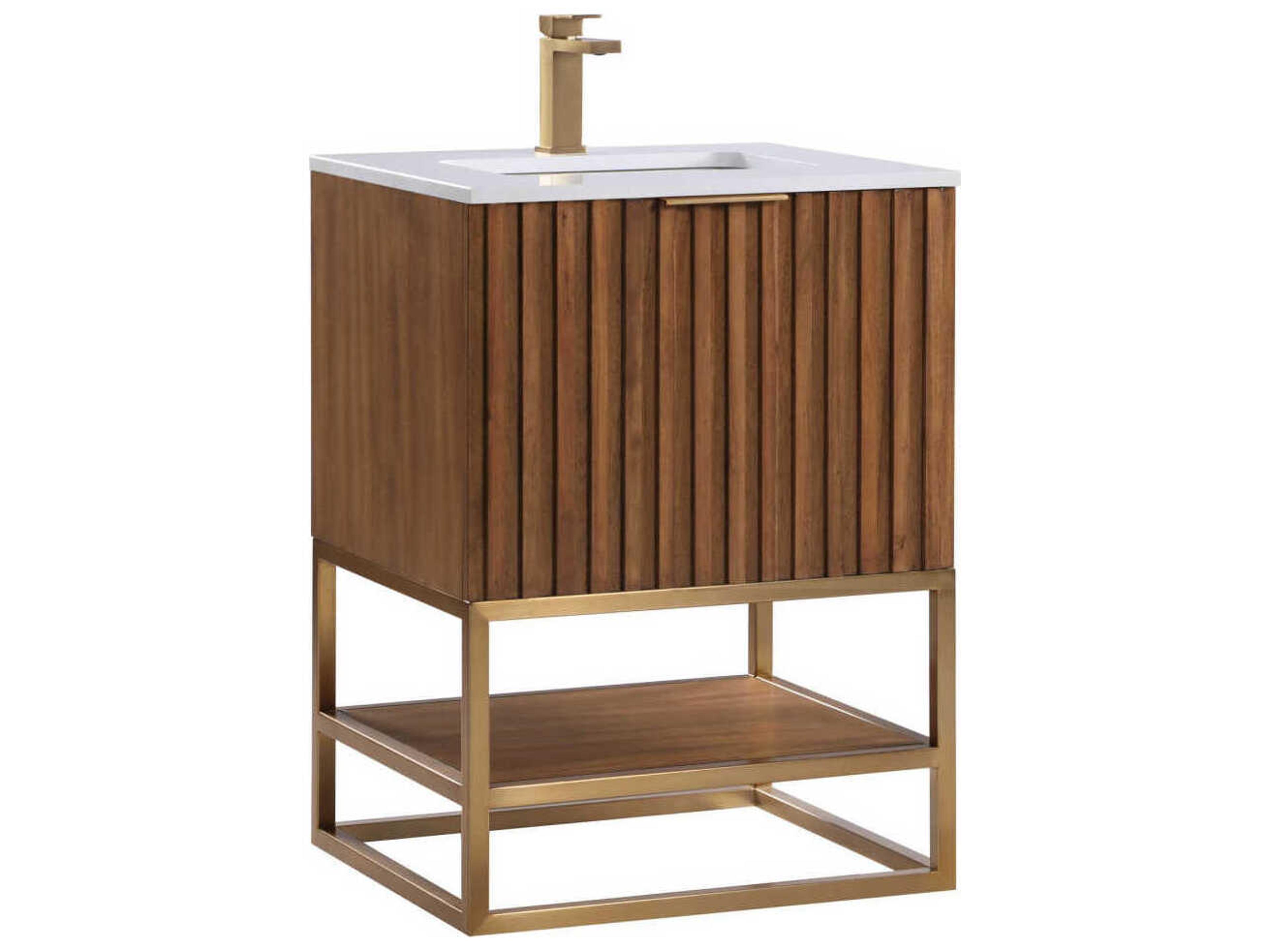BEMMA Terra 24" Walnut Satin Brass Vanity