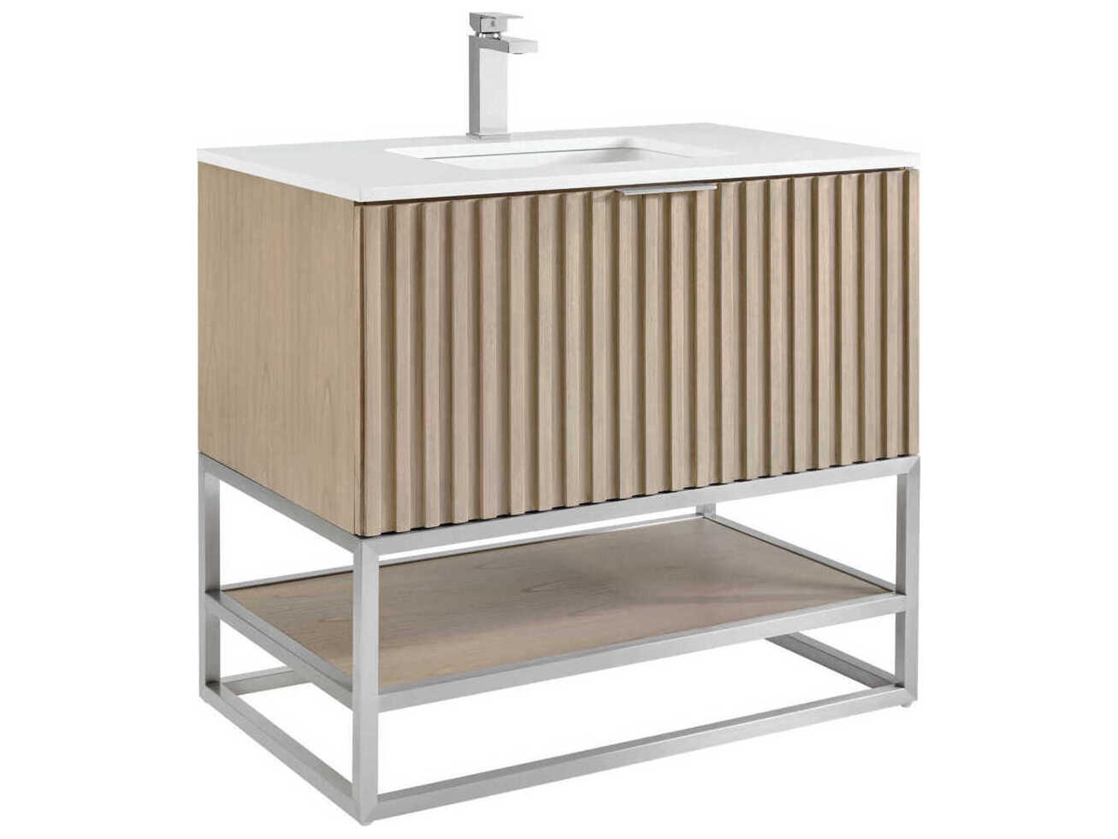 BEMMA Terra 36" Cashmere Grey Brushed Nickel Vanity