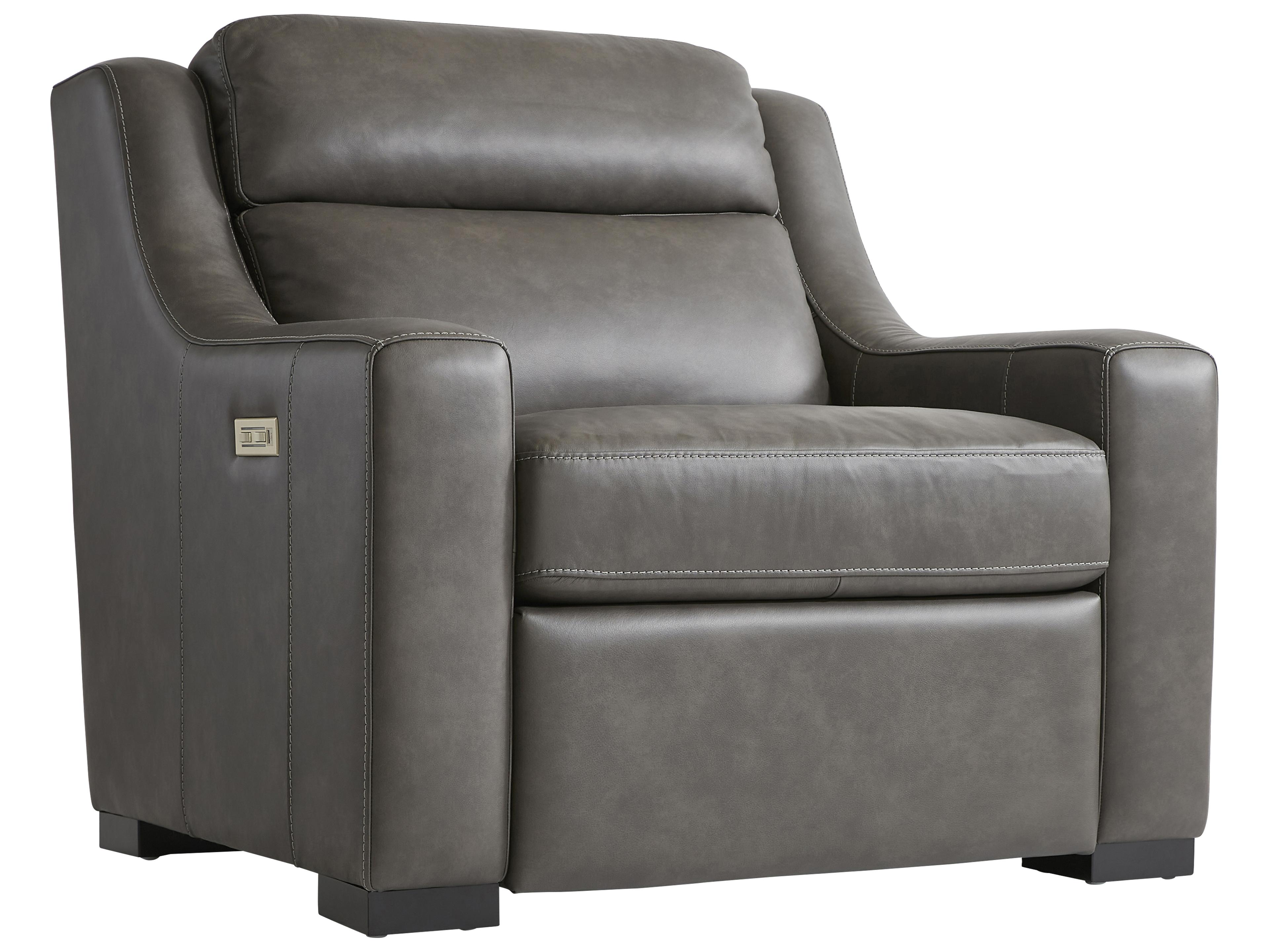Bernhardt Germain Gray Leather Recliner