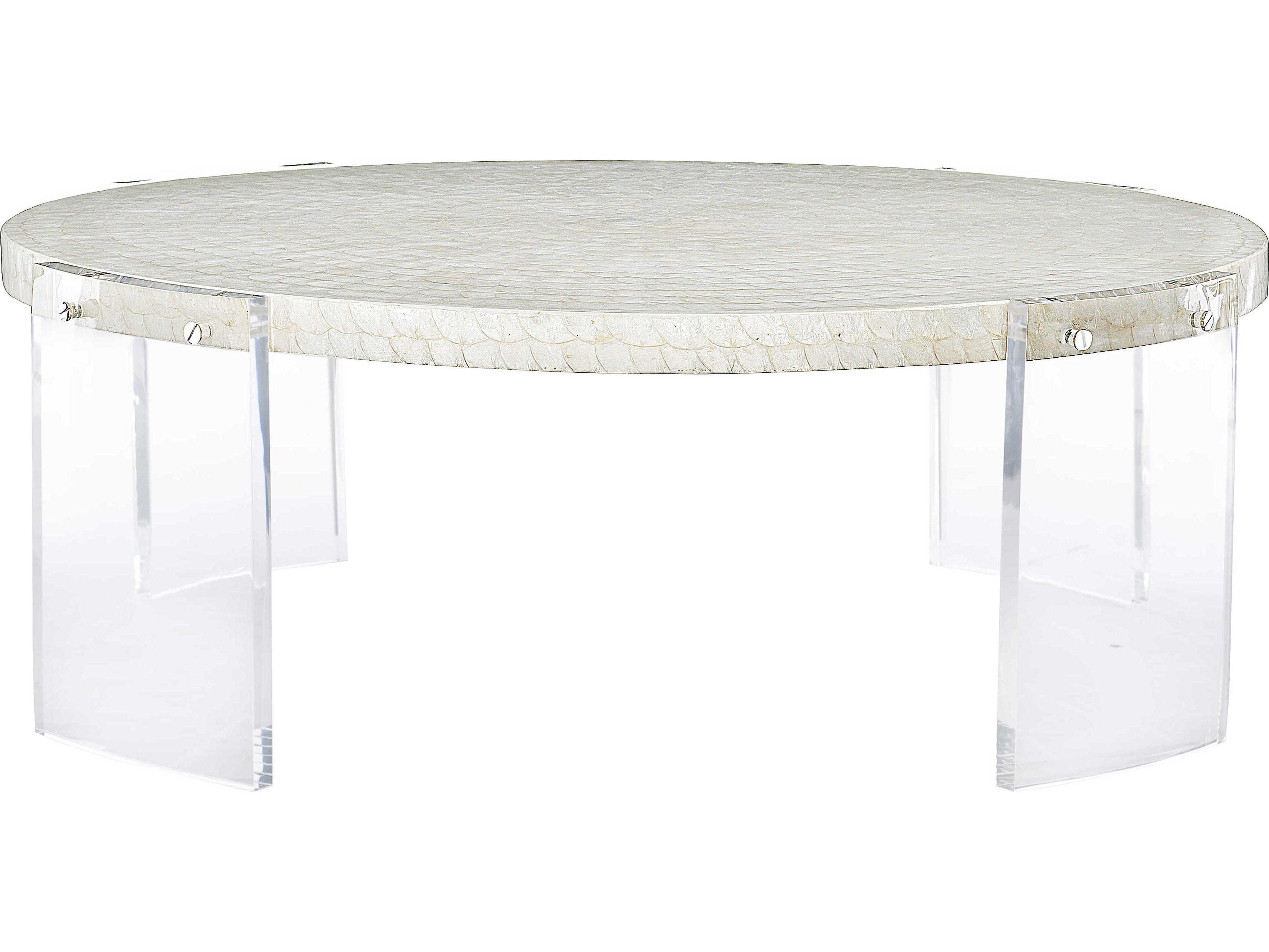 Bernhardt Pearle Round Clear Natural Cocktail Table
