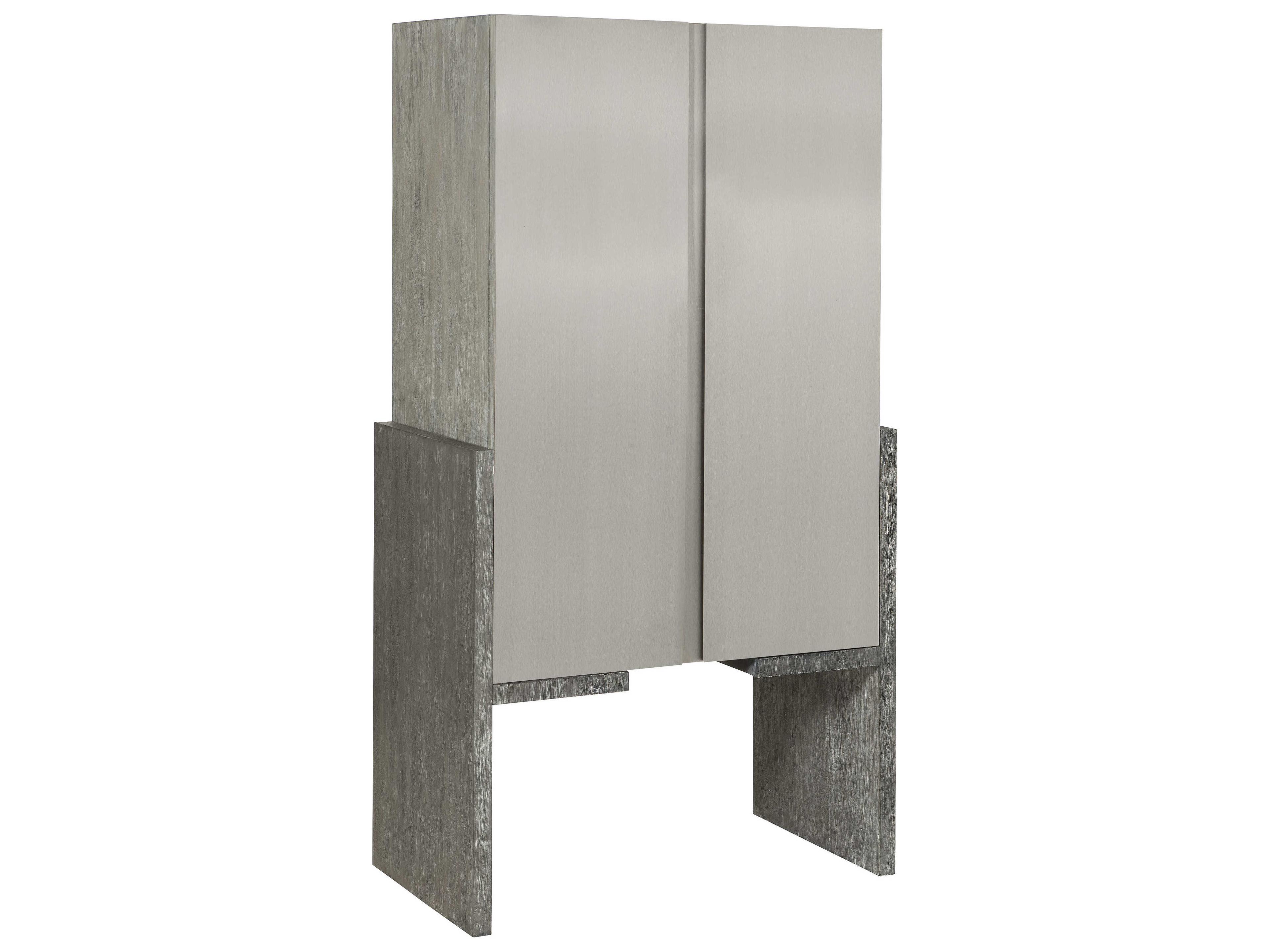Bernhardt Foundations Gray Dark Shale Light Bar Cabinet