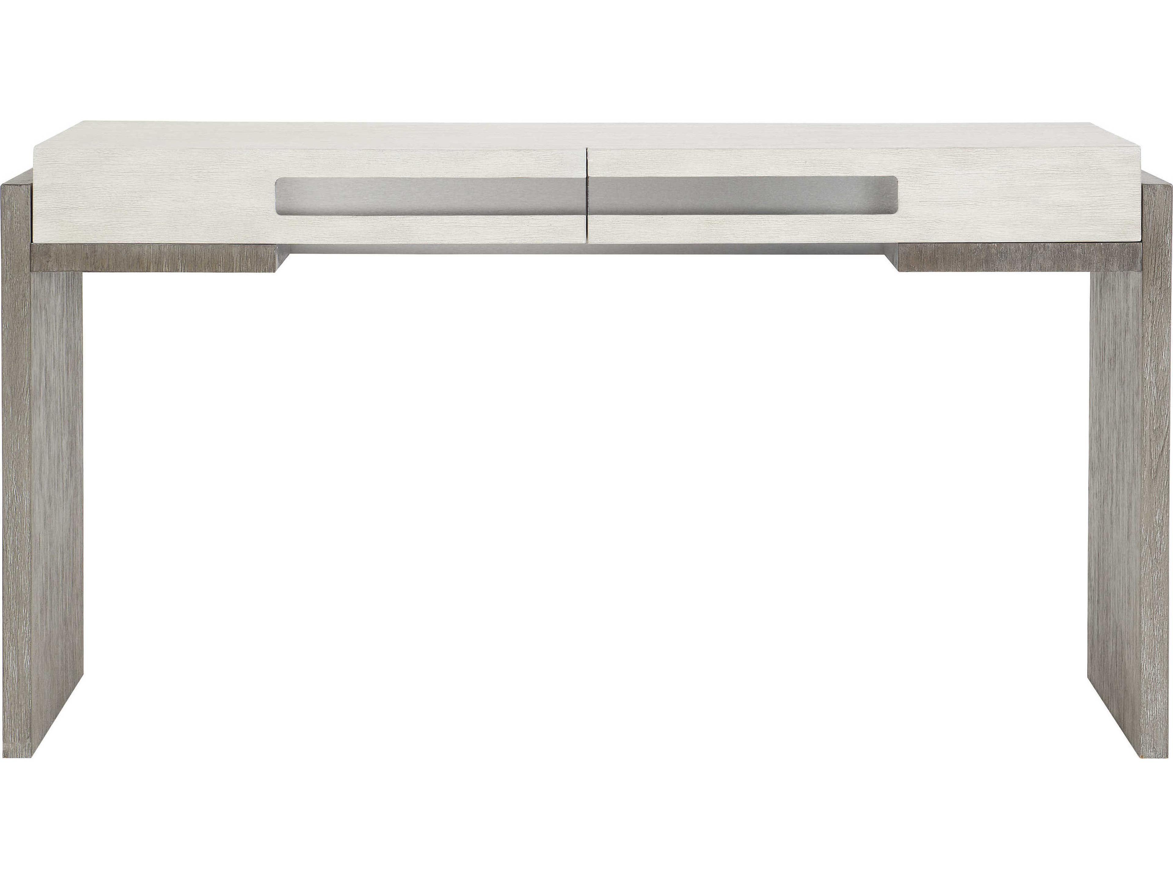 Bernhardt Foundations Rectangular Wood Linen Light Shale Console Table
