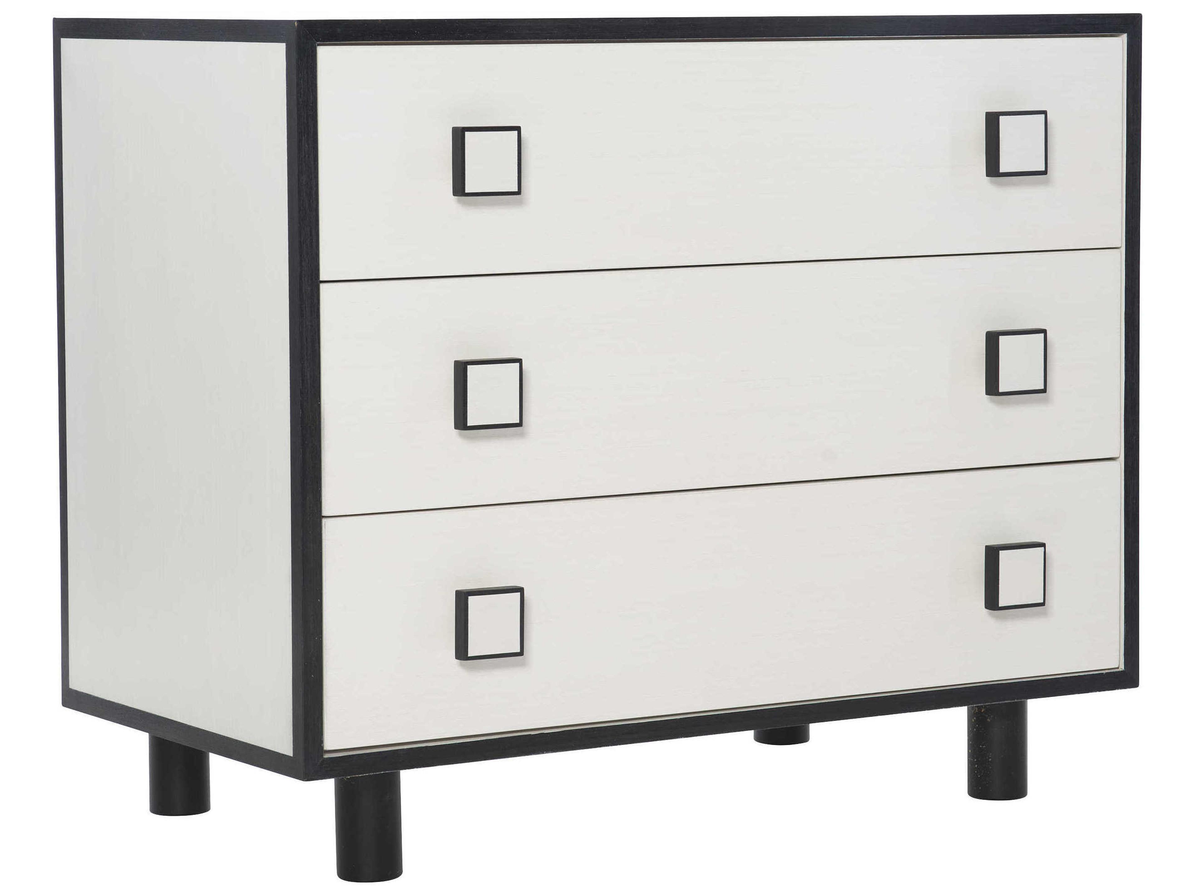 Bernhardt Silhouette 3-Drawers White Nightstand