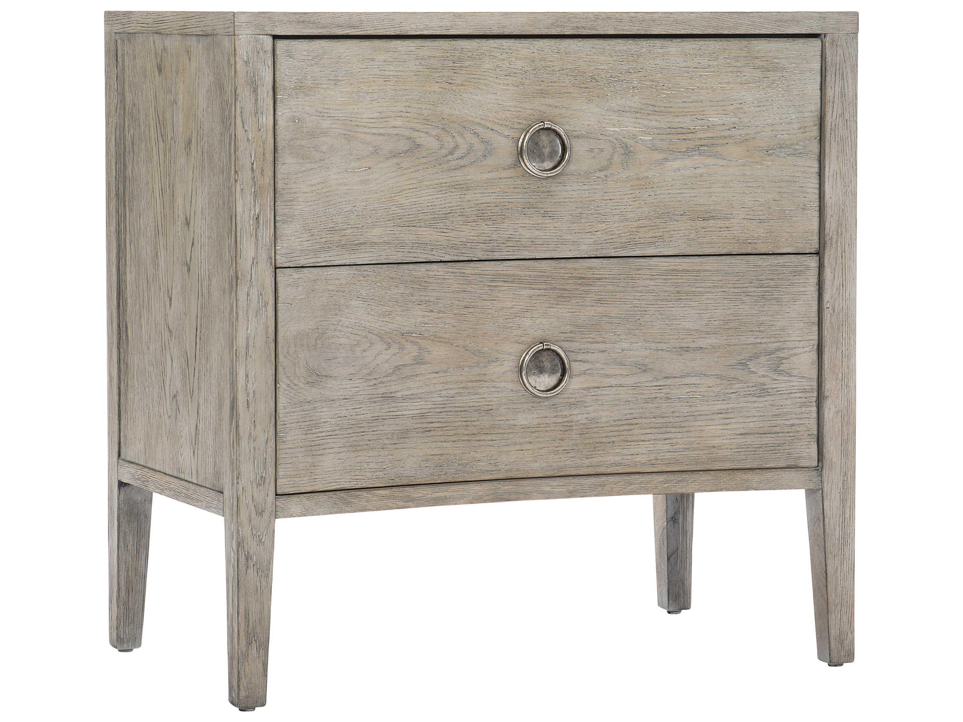 Bernhardt Albion 2-Drawers Gray Oak Wood Nightstand