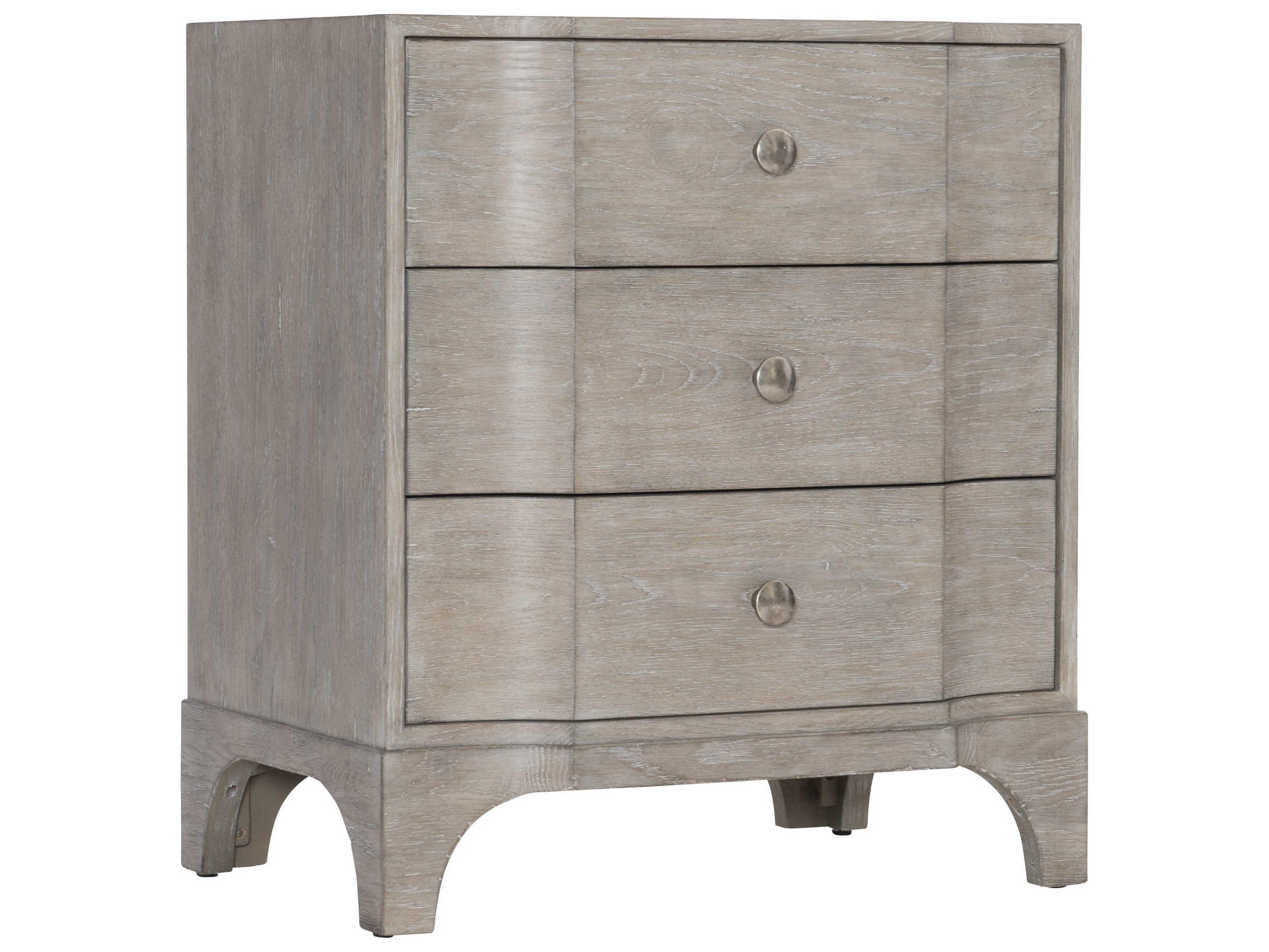 Bernhardt Albion 3-Drawers Gray Oak Wood Nightstand