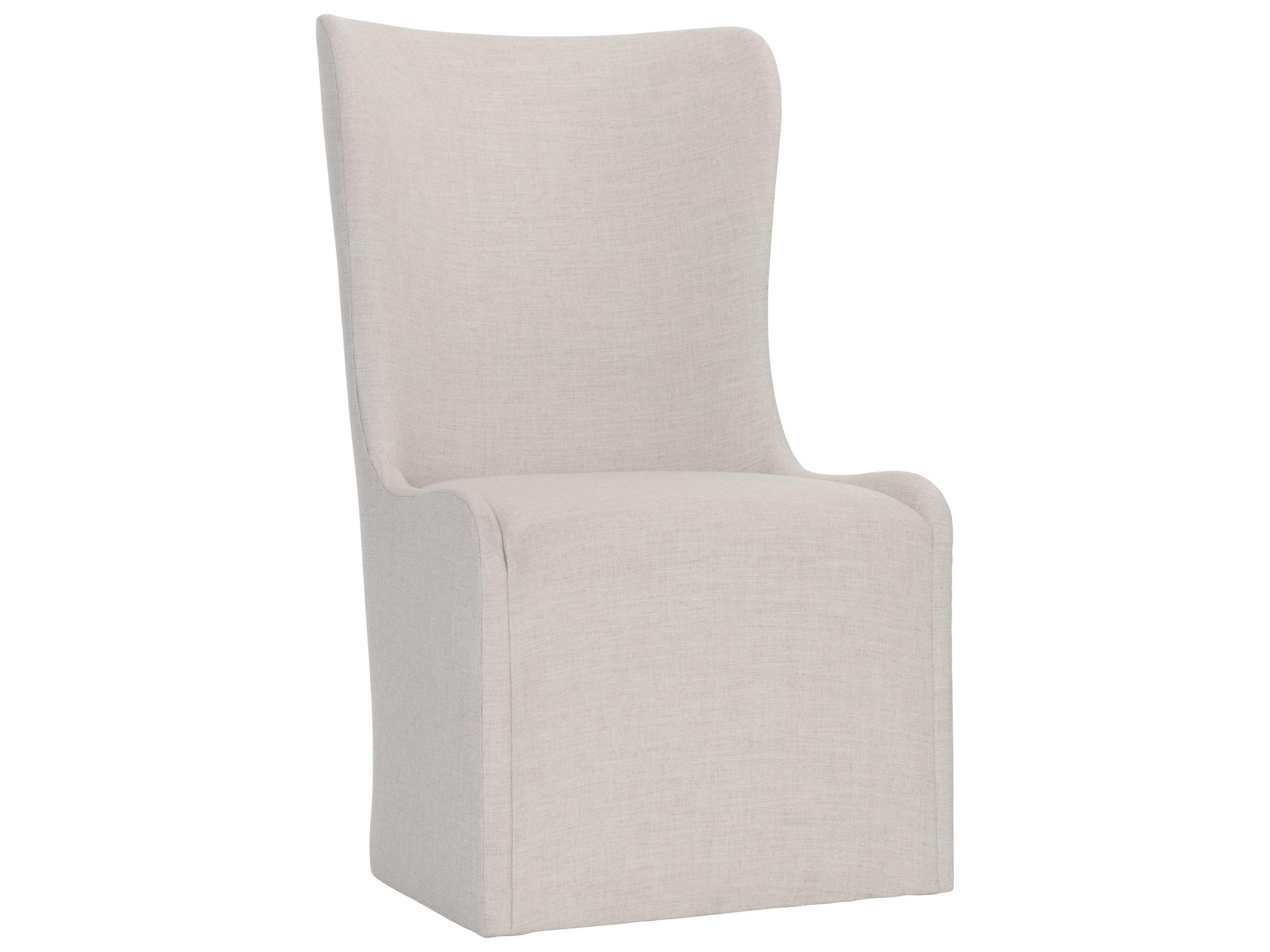Bernhardt Albion Oak Wood White Upholstered Side Dining Chair