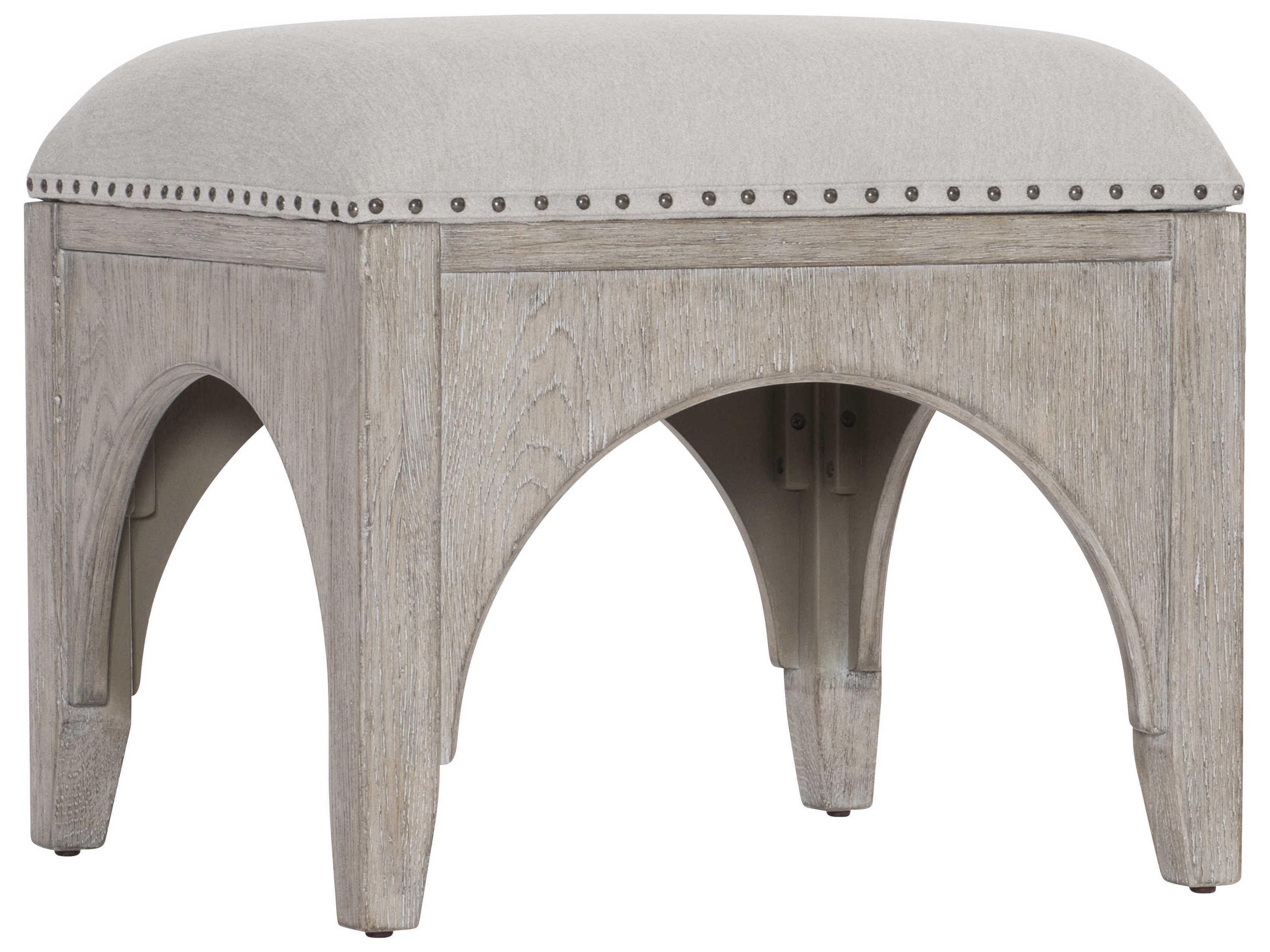 Bernhardt Albion White Upholstered Ottoman