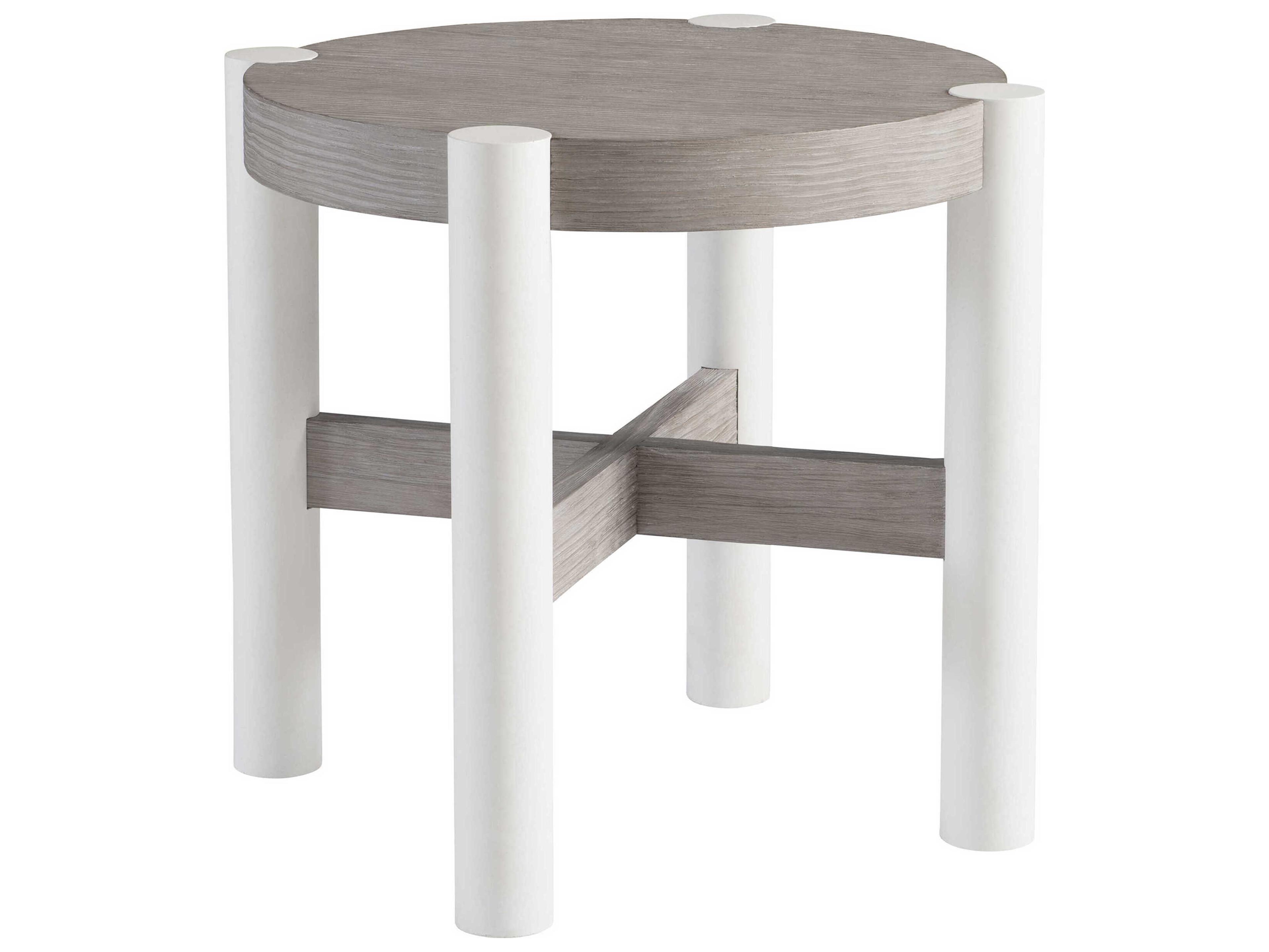 Bernhardt Trianon Round Wood Gris End Table