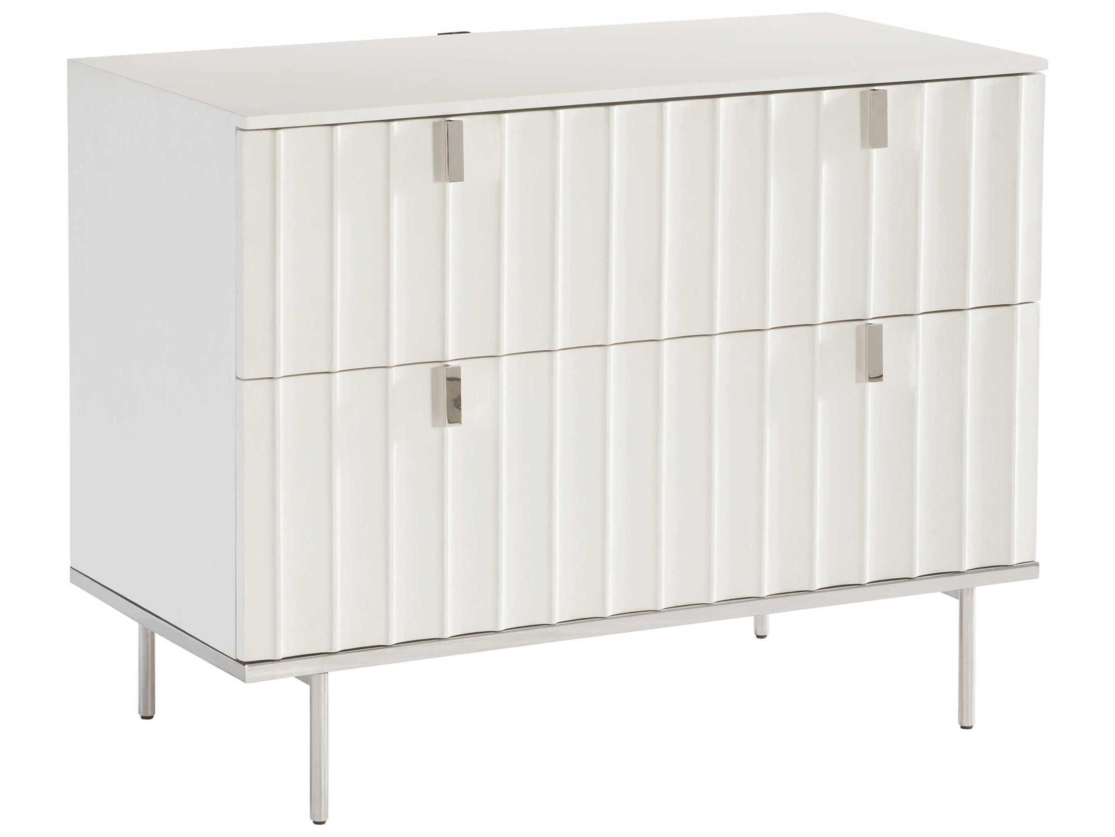 Bernhardt Modulum 2-Drawers White Nightstand