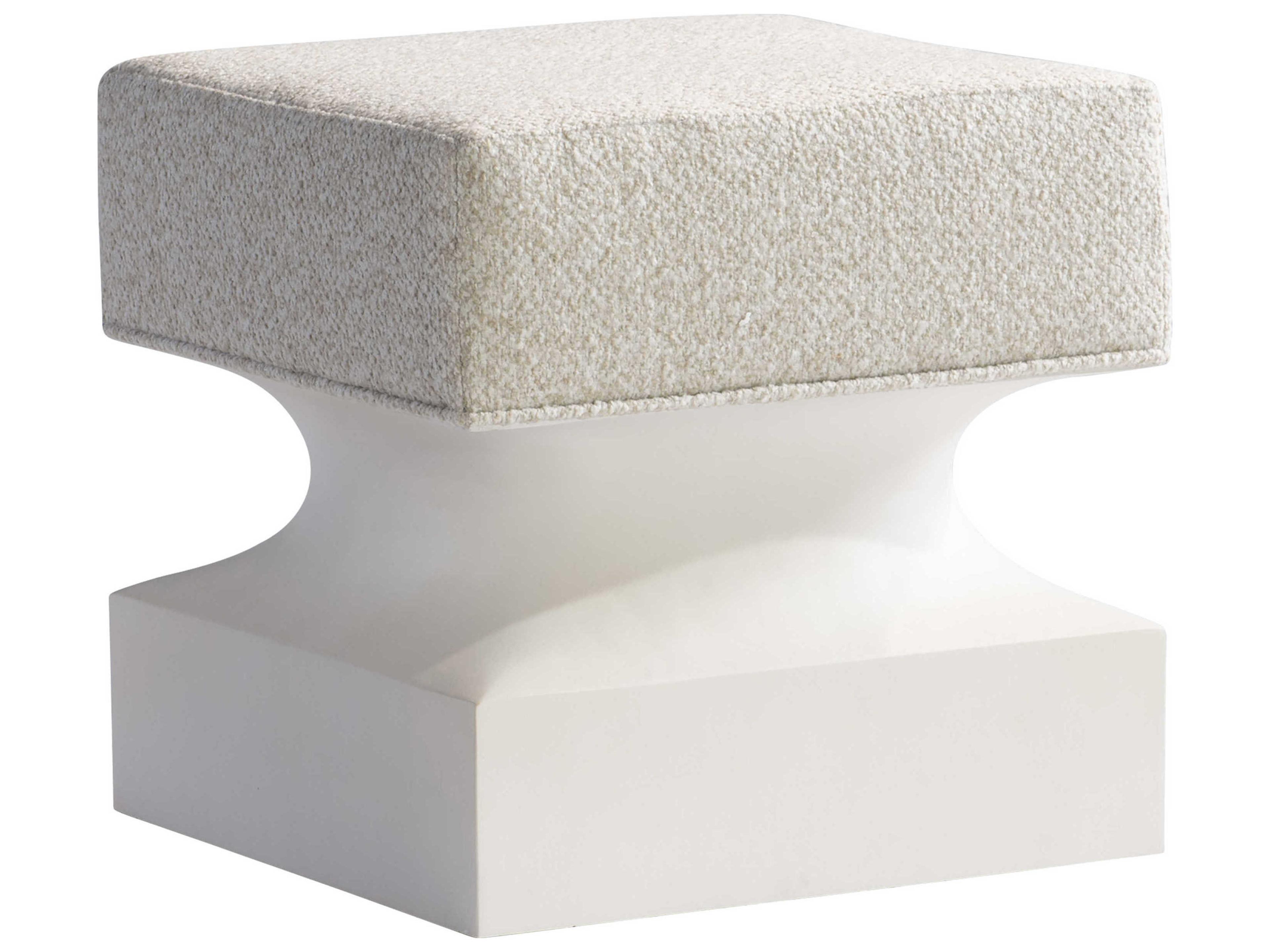 Bernhardt Aventura Tusk White Upholstered Accent Stool