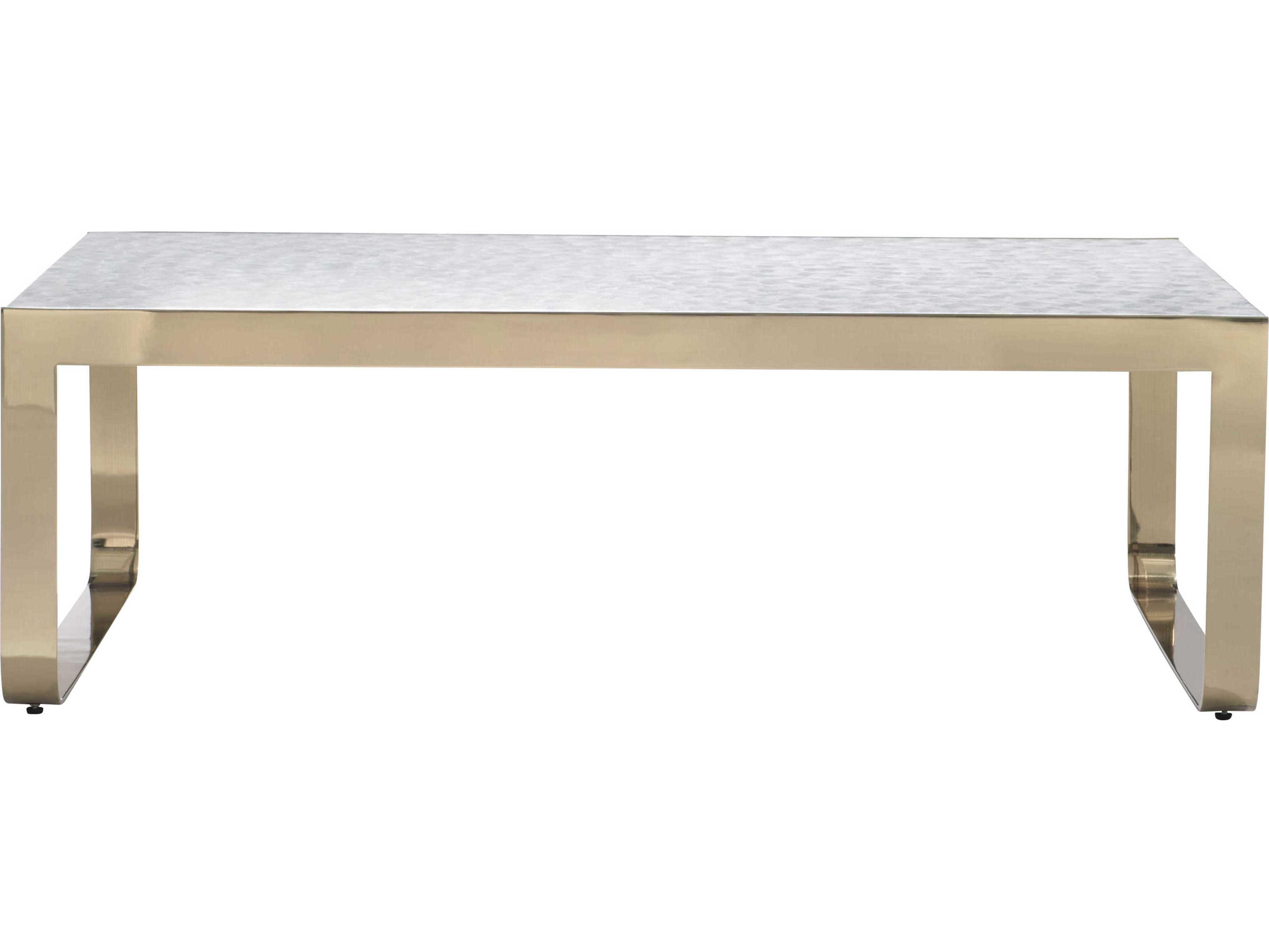 Bernhardt Interiors Aster Rectangular Capiz Shell Brass Cocktail Table