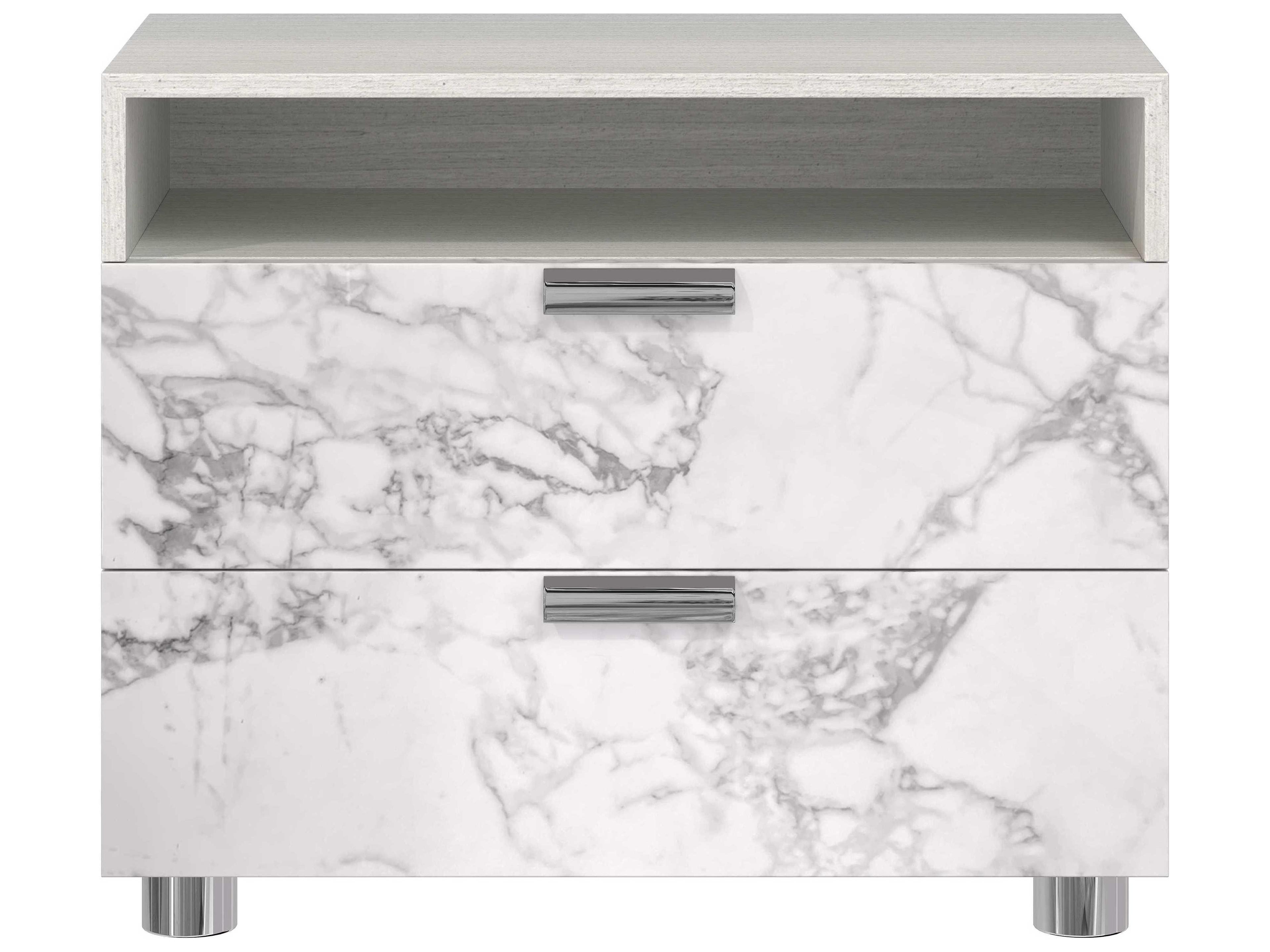 Bernhardt Stratum 2-Drawers White Nightstand