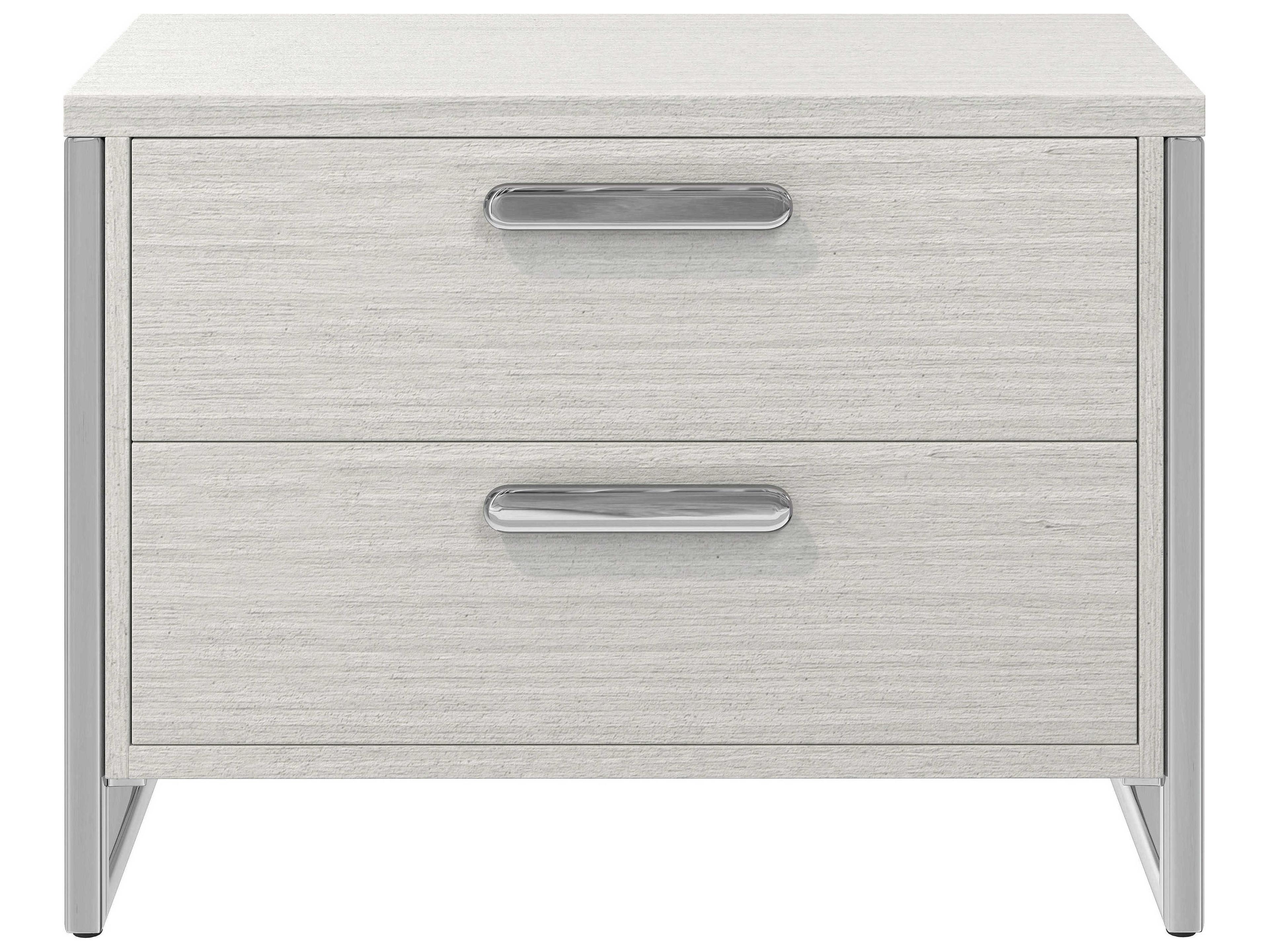 Bernhardt Stratum 2-Drawers White Nightstand